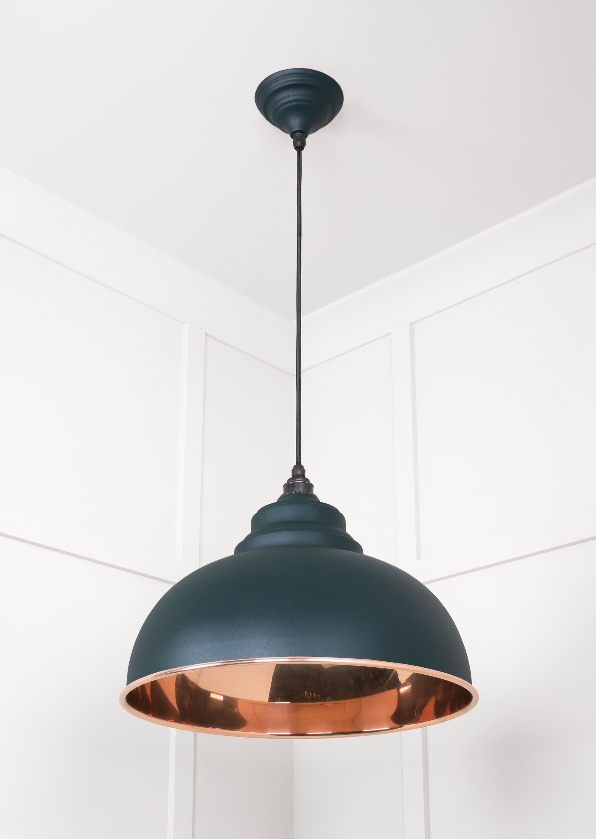 Smooth Copper Harborne Pendant Light  Dingle, Underside.