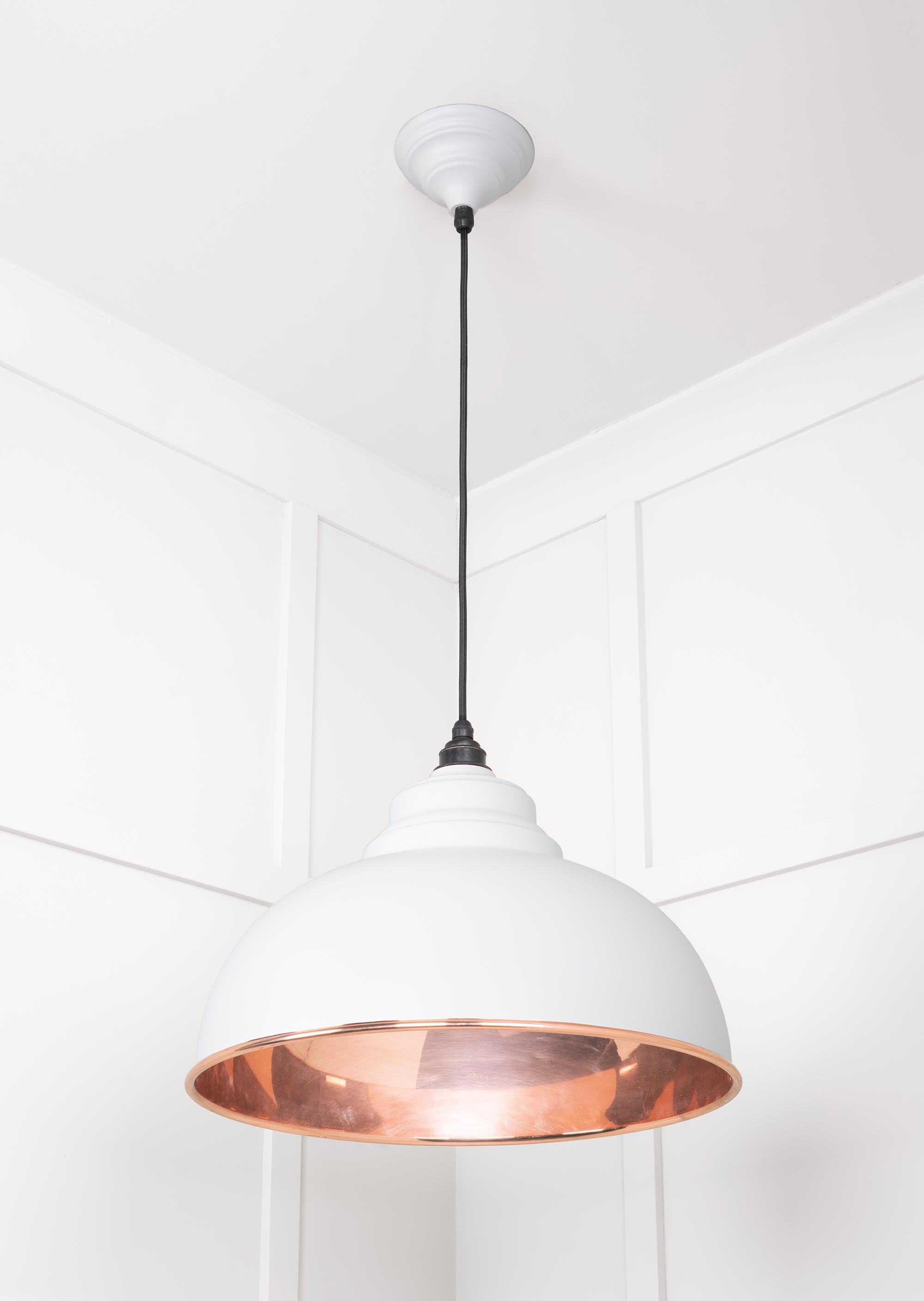 Smooth Copper Harborne Pendant Light  Flock, Underside.