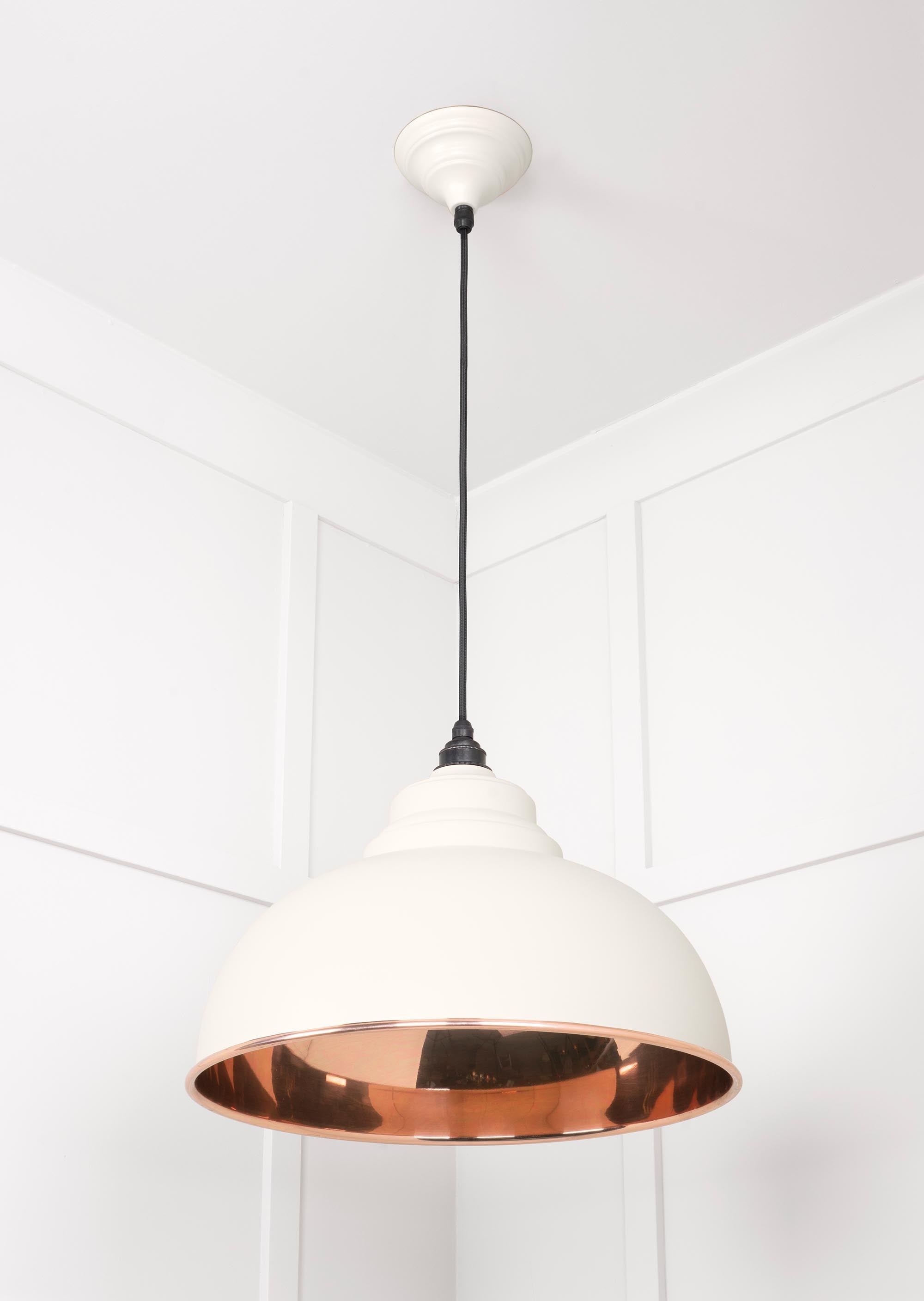Smooth Copper Harborne Pendant Light  Teasel, Underside.