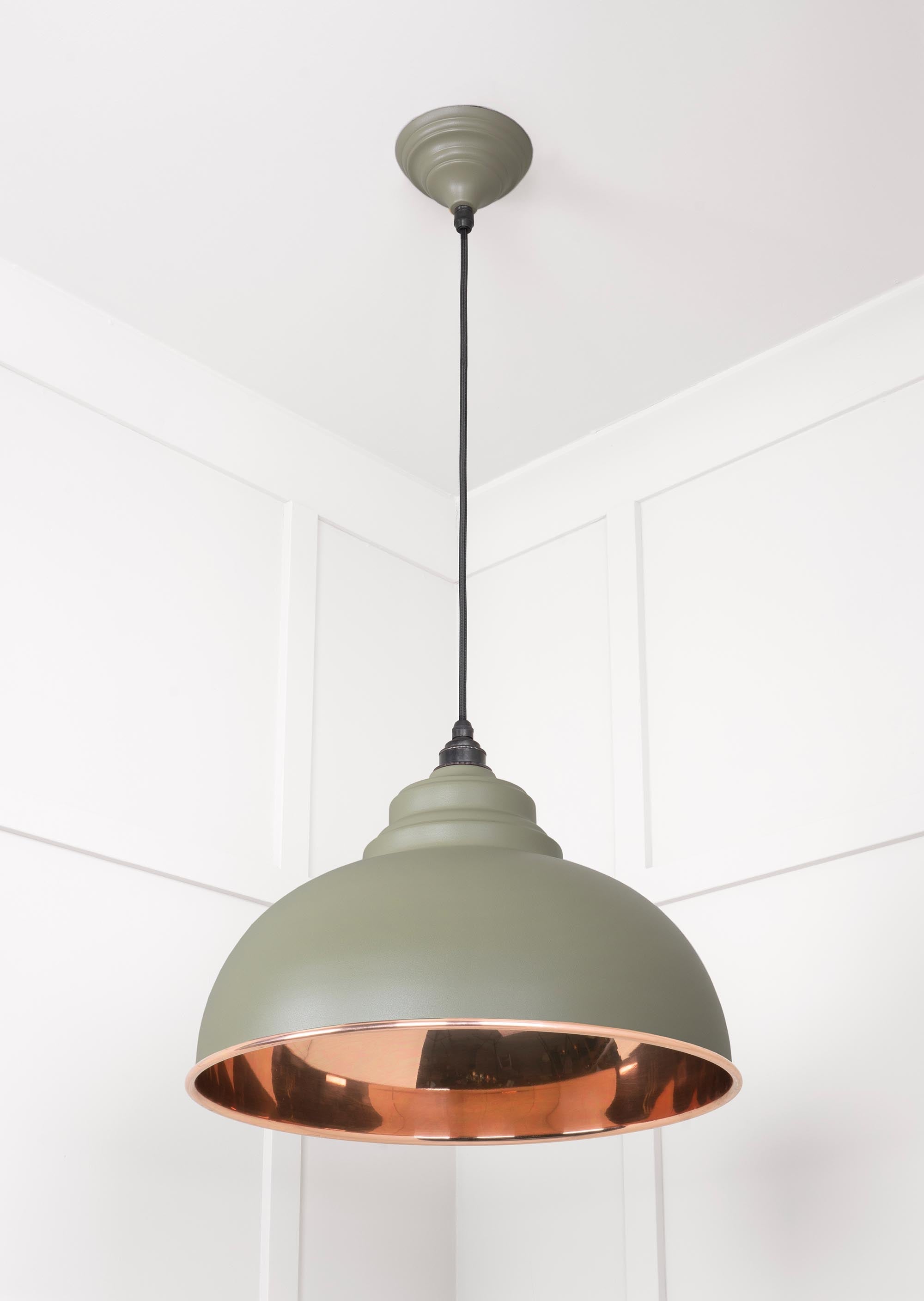 Smooth Copper Harborne Pendant Light  Tump, Underside.