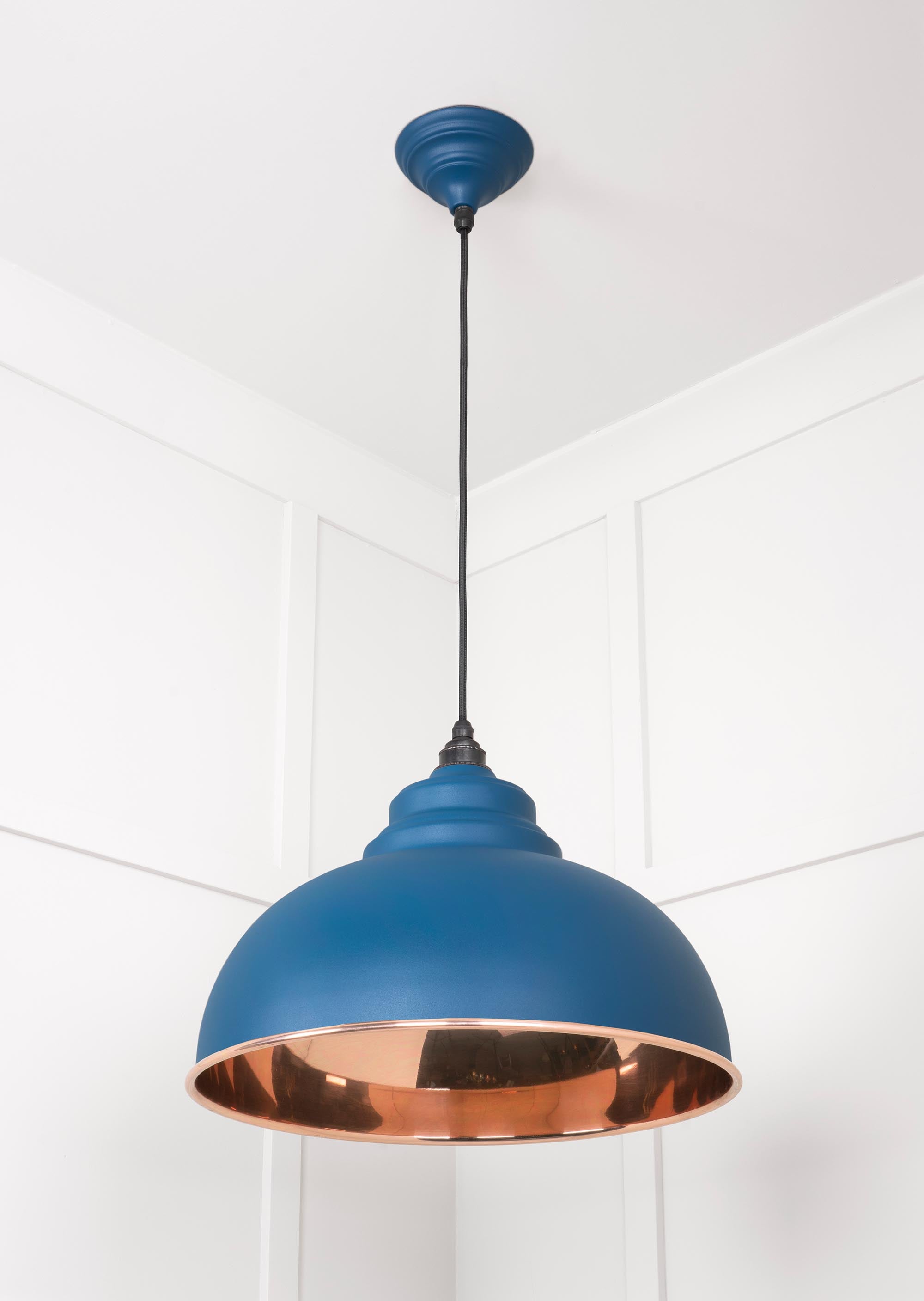 Smooth Copper Harborne Pendant Light  Upstream, Underside.