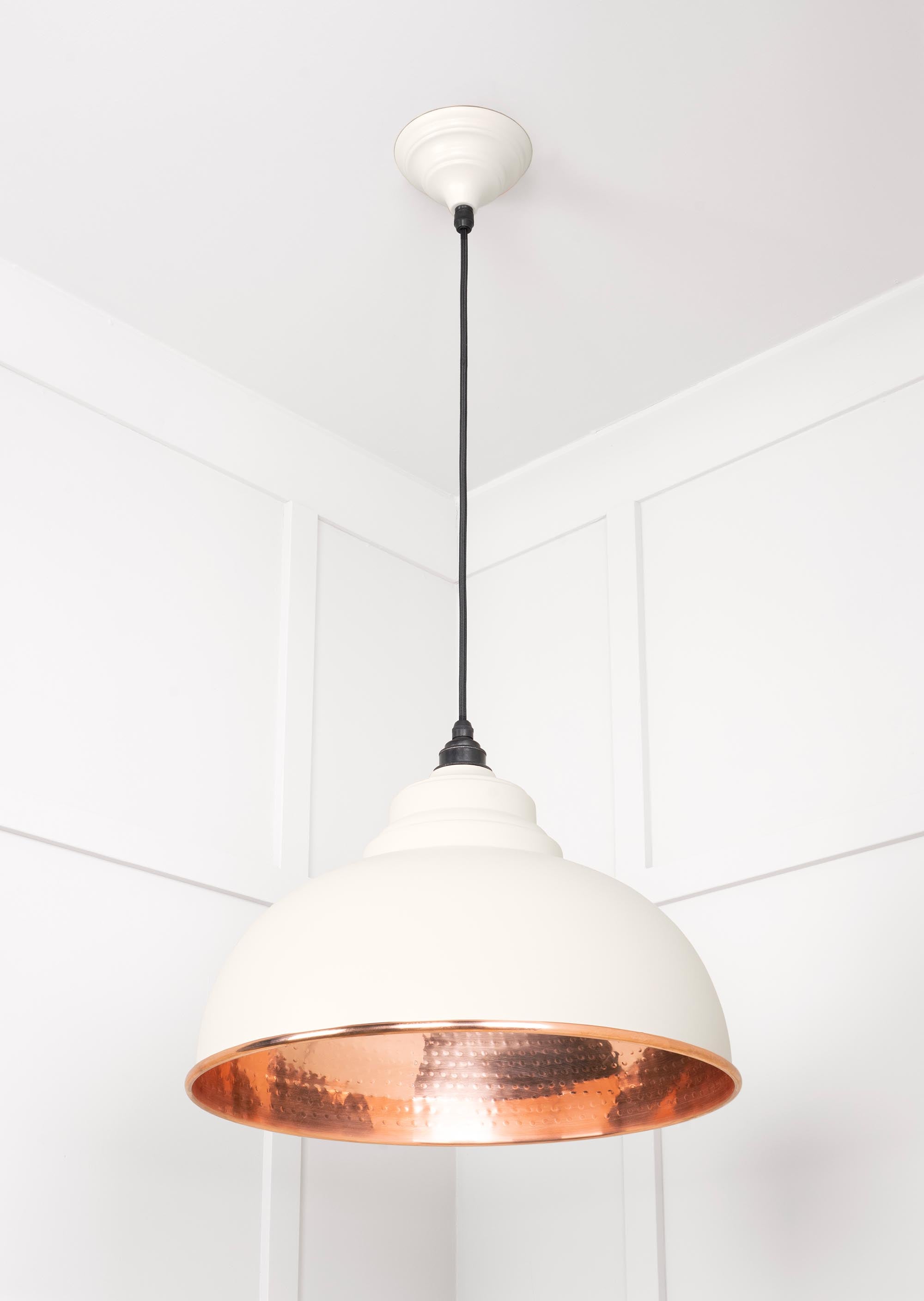 Hammered Copper Harborne Pendant Light  Teasel, Underside.