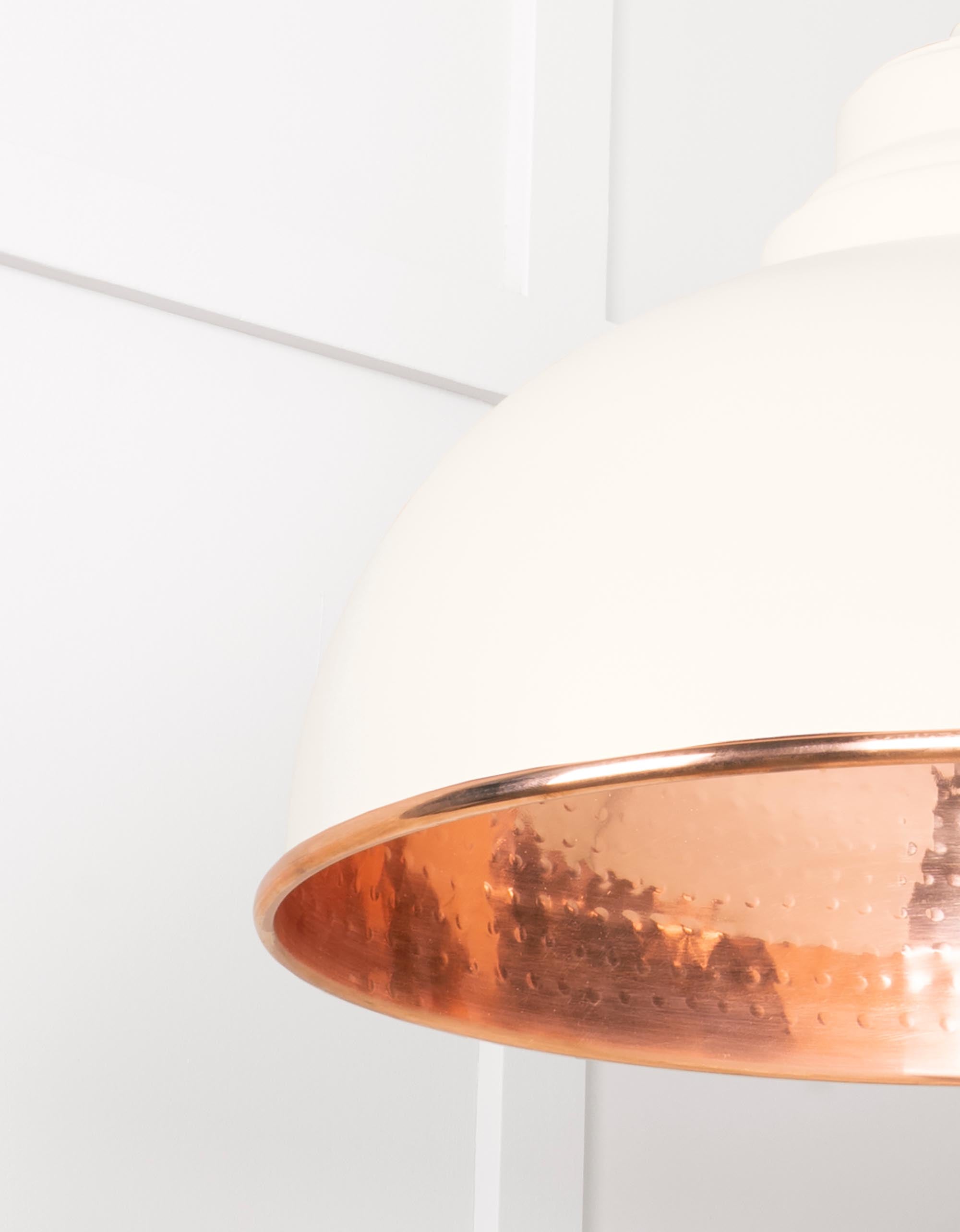 Hammered Copper Harborne Pendant Light  Teasel, Detailed close up view of pendant.