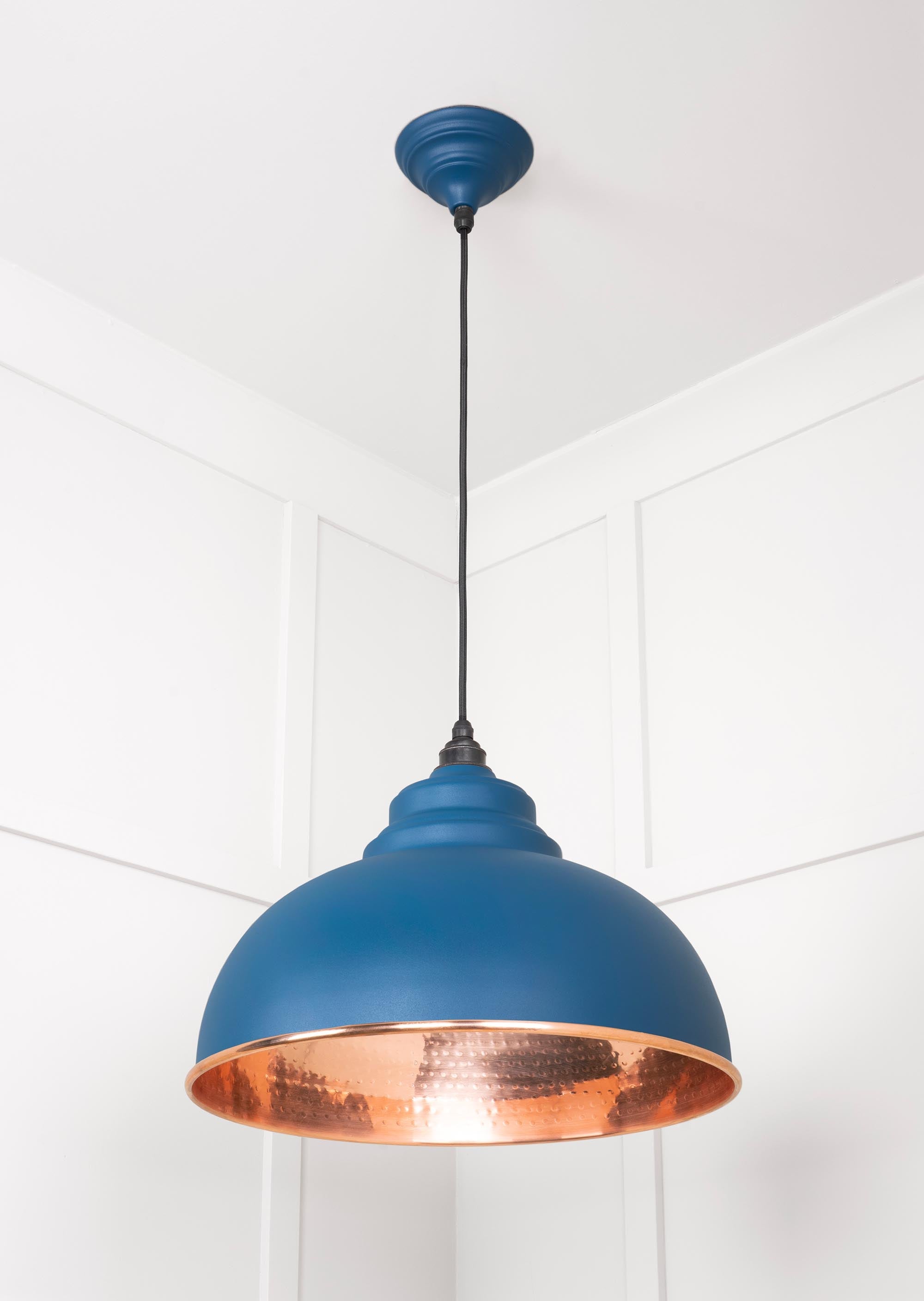 Hammered Copper Harborne Pendant Light  Upstream, Underside.