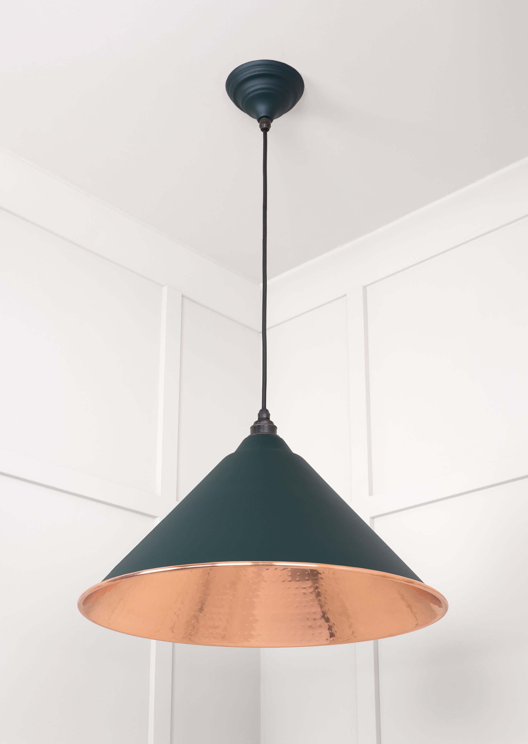 Hammered Copper Hockley Pendant Light  Dingle, Underside.