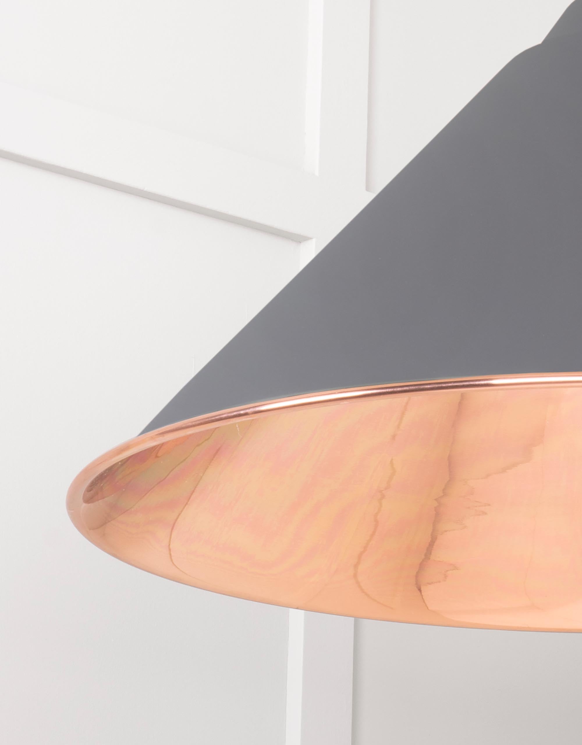 Smooth Copper Hockley Pendant Light  Bluff, Detailed close up view of pendant.