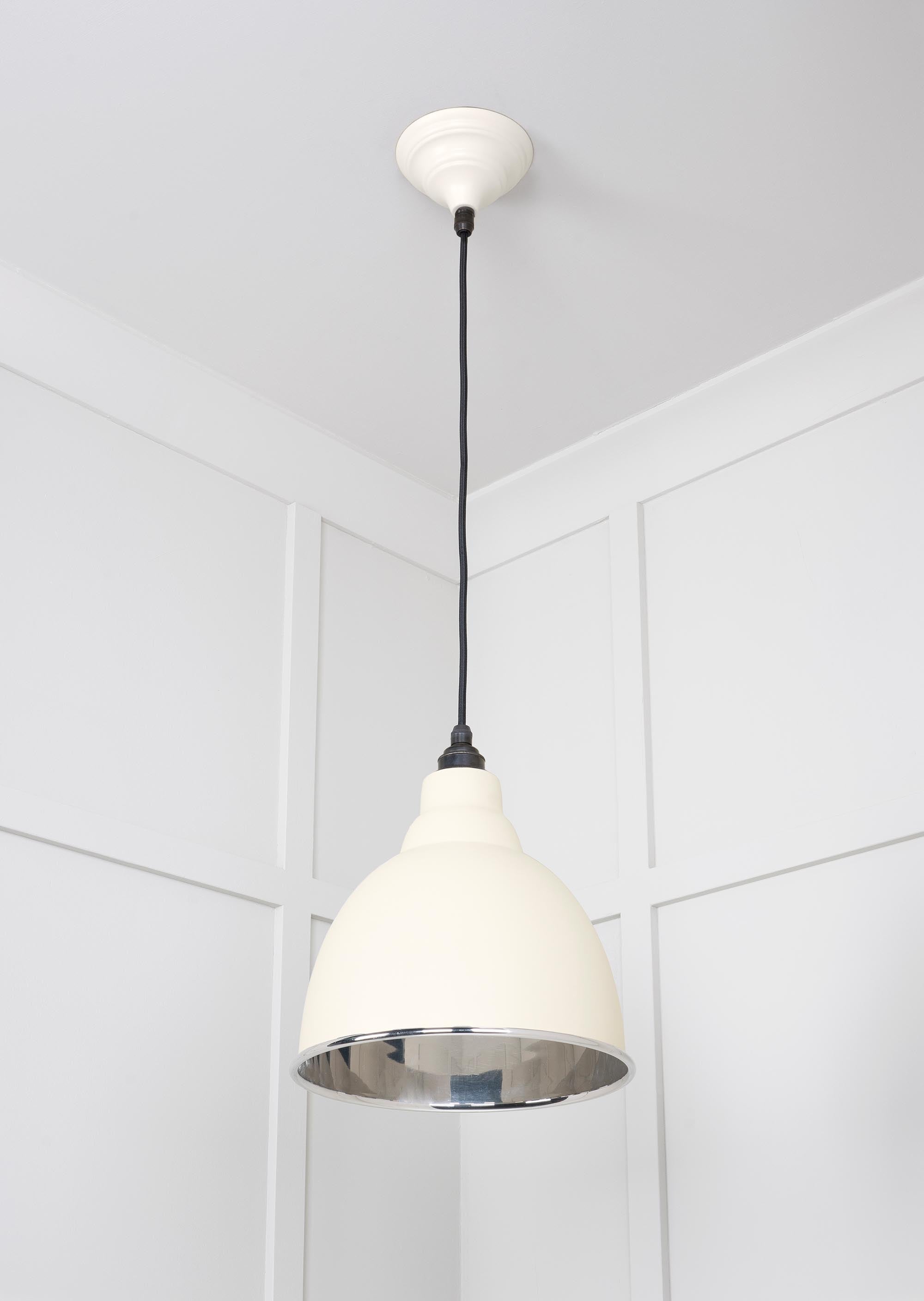 Smooth Nickel Brindley Pendant Light  Teasel, Underside.