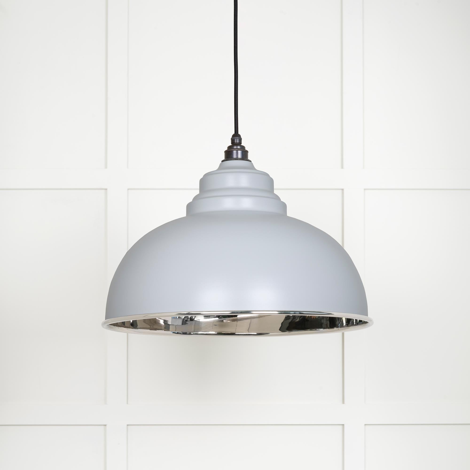 Smooth Nickel Harborne Pendant Light  Birch, Front Side.