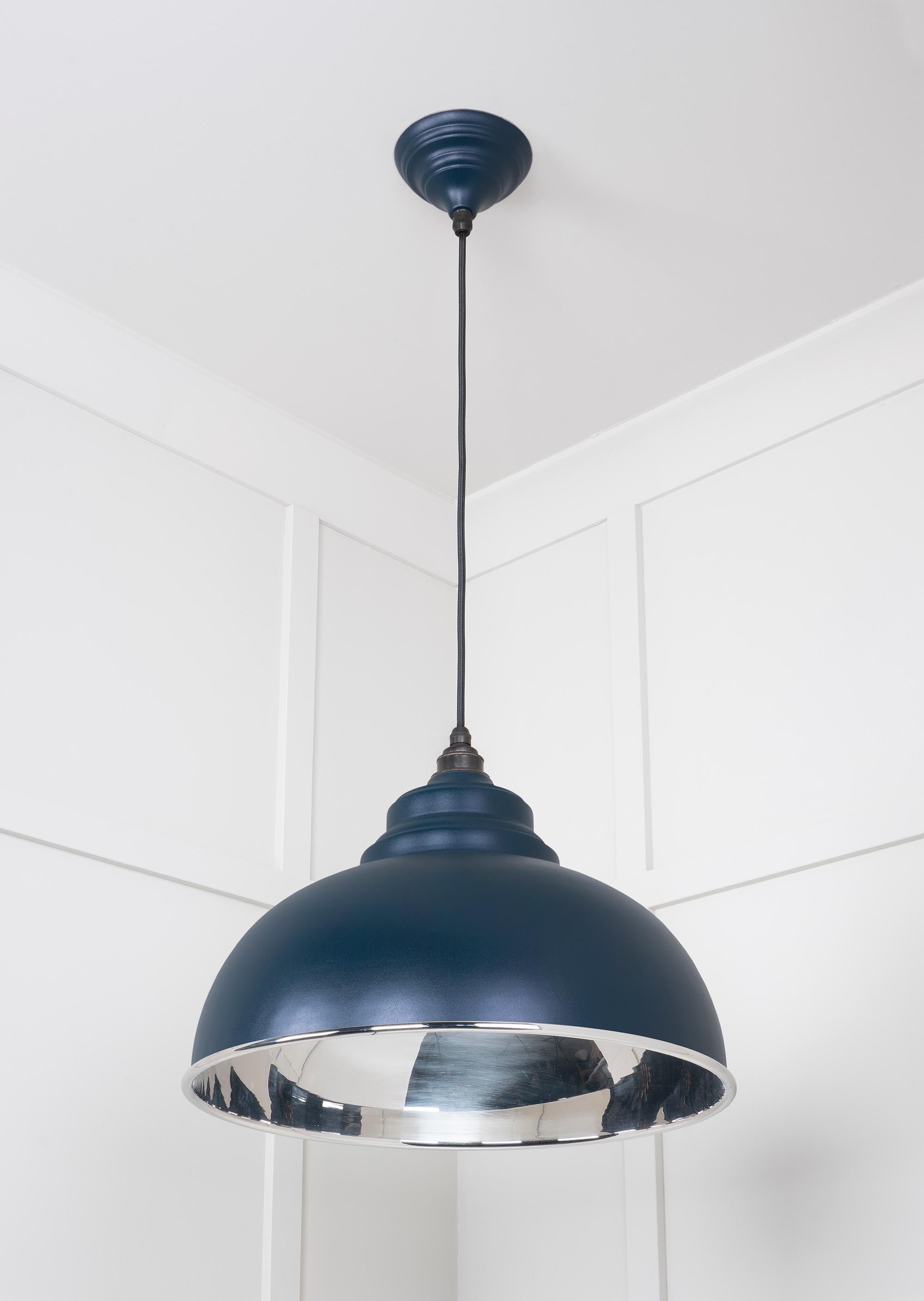 Smooth Nickel Harborne Pendant Light  Dusk, Underside.