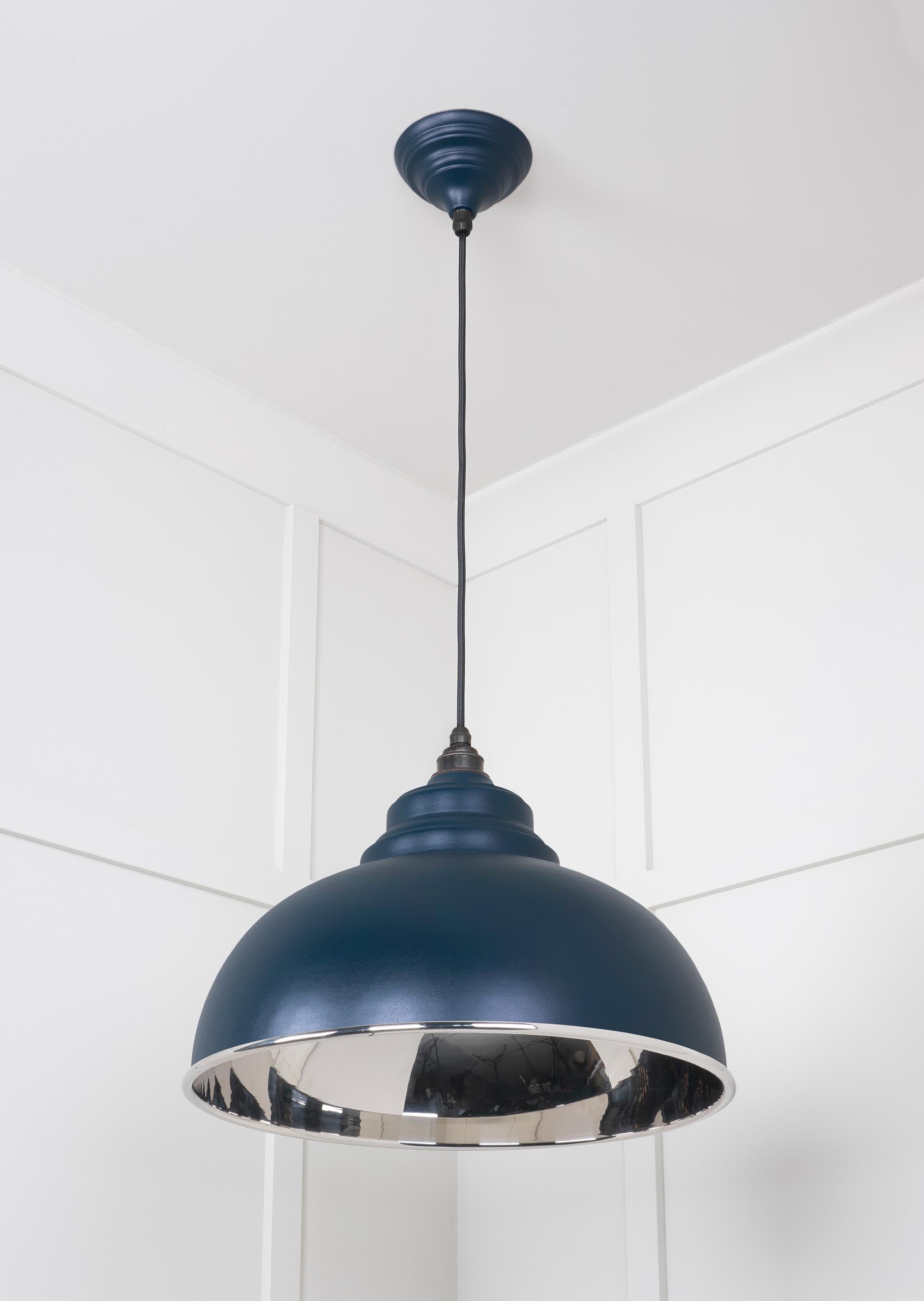Smooth Nickel Harborne Pendant Light  Dusk, Underside.