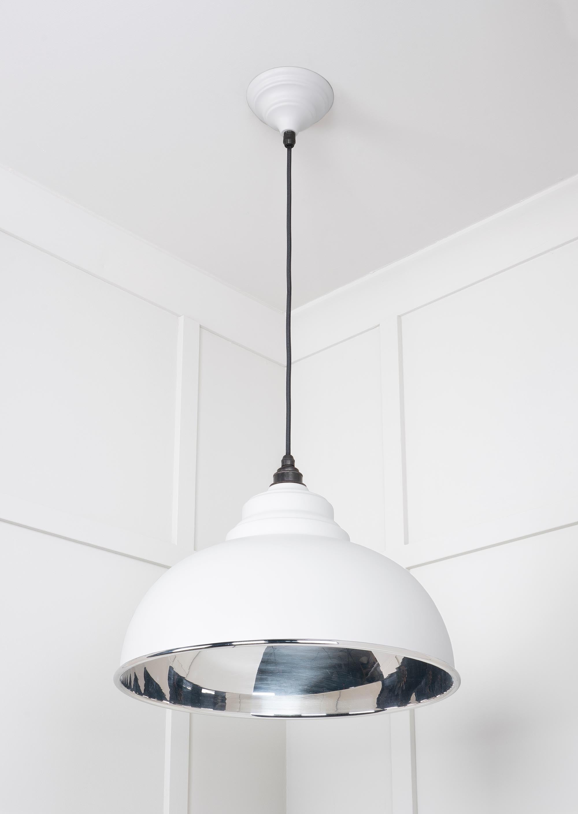Smooth Nickel Harborne Pendant Light  Flock, Underside.