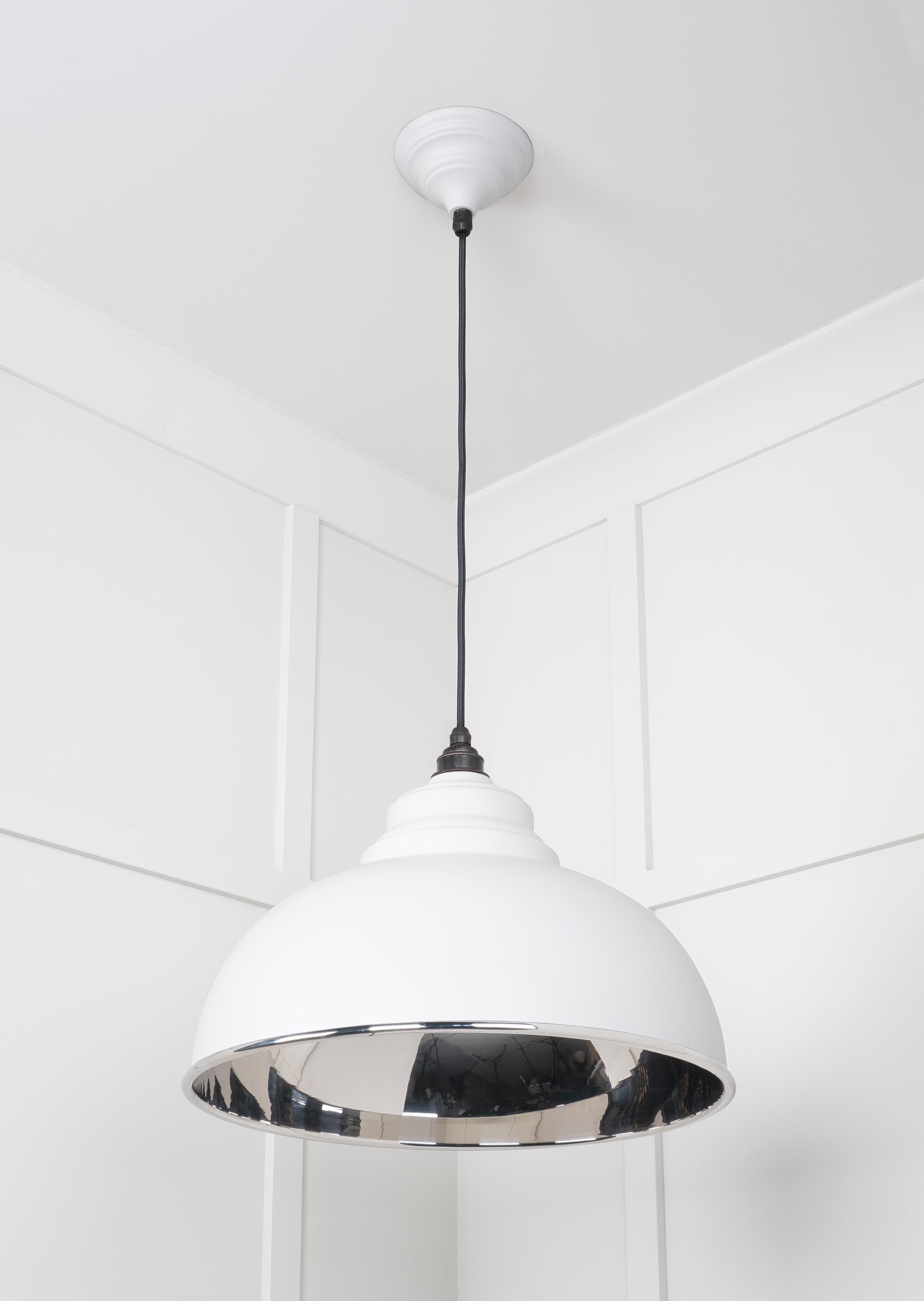 Smooth Nickel Harborne Pendant Light  Flock, Underside.
