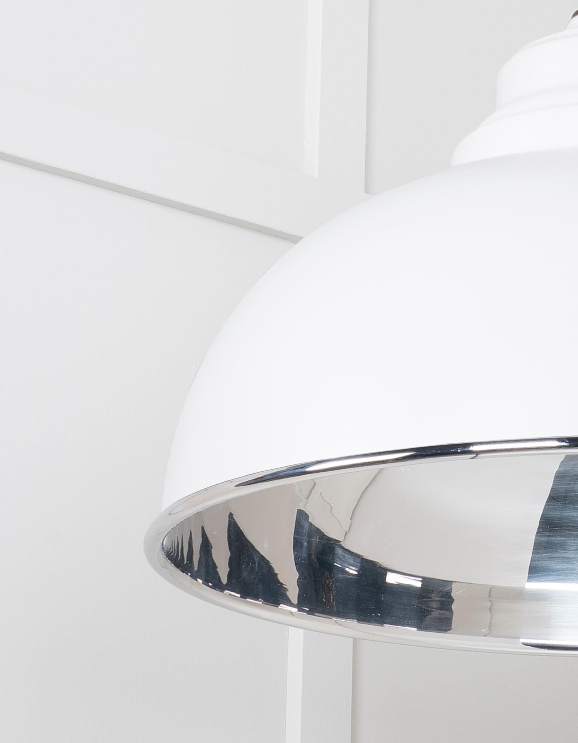 Smooth Nickel Harborne Pendant Light  Flock, Detailed close up view of pendant.