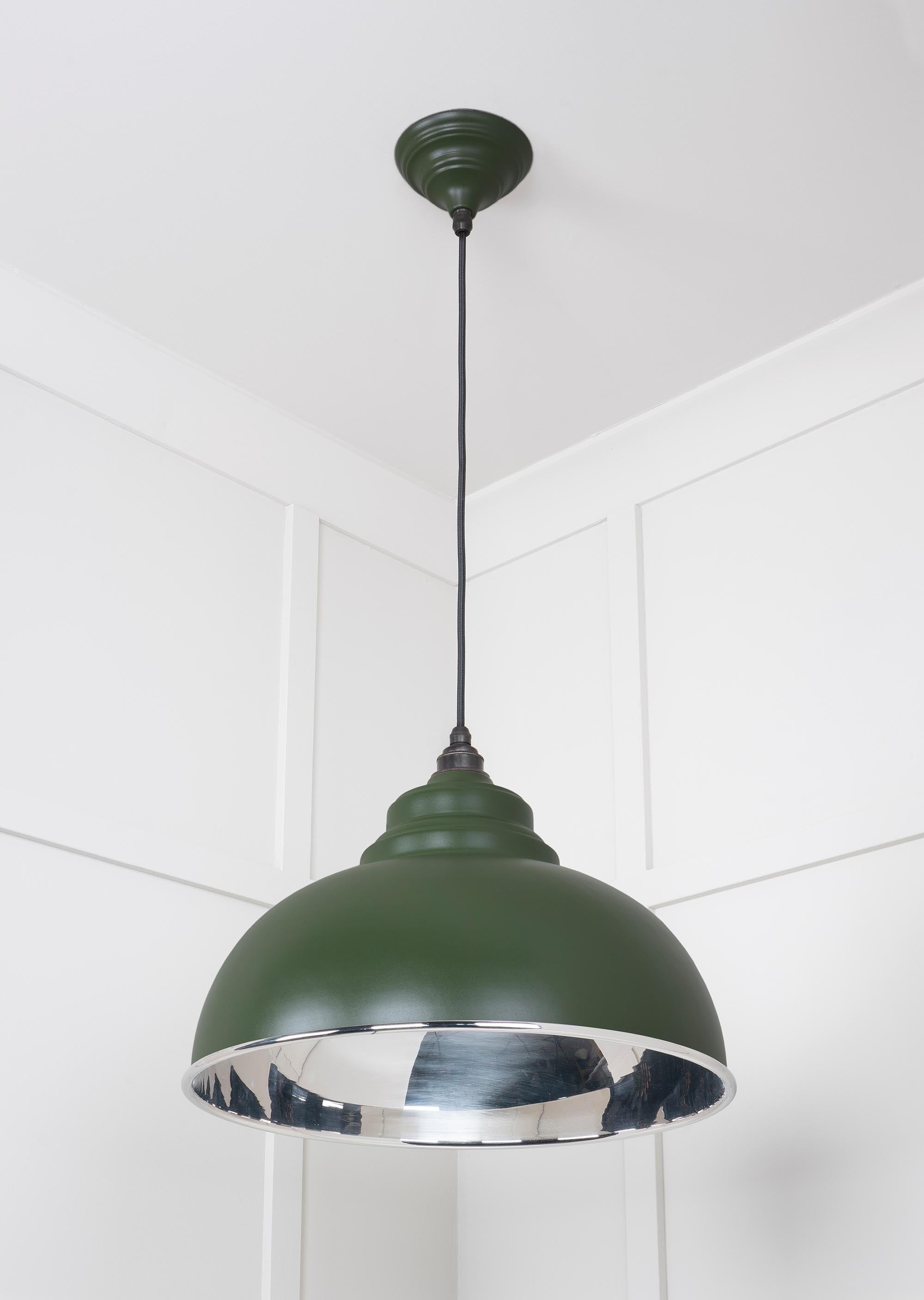 Smooth Nickel Harborne Pendant Light  Heath, Underside.