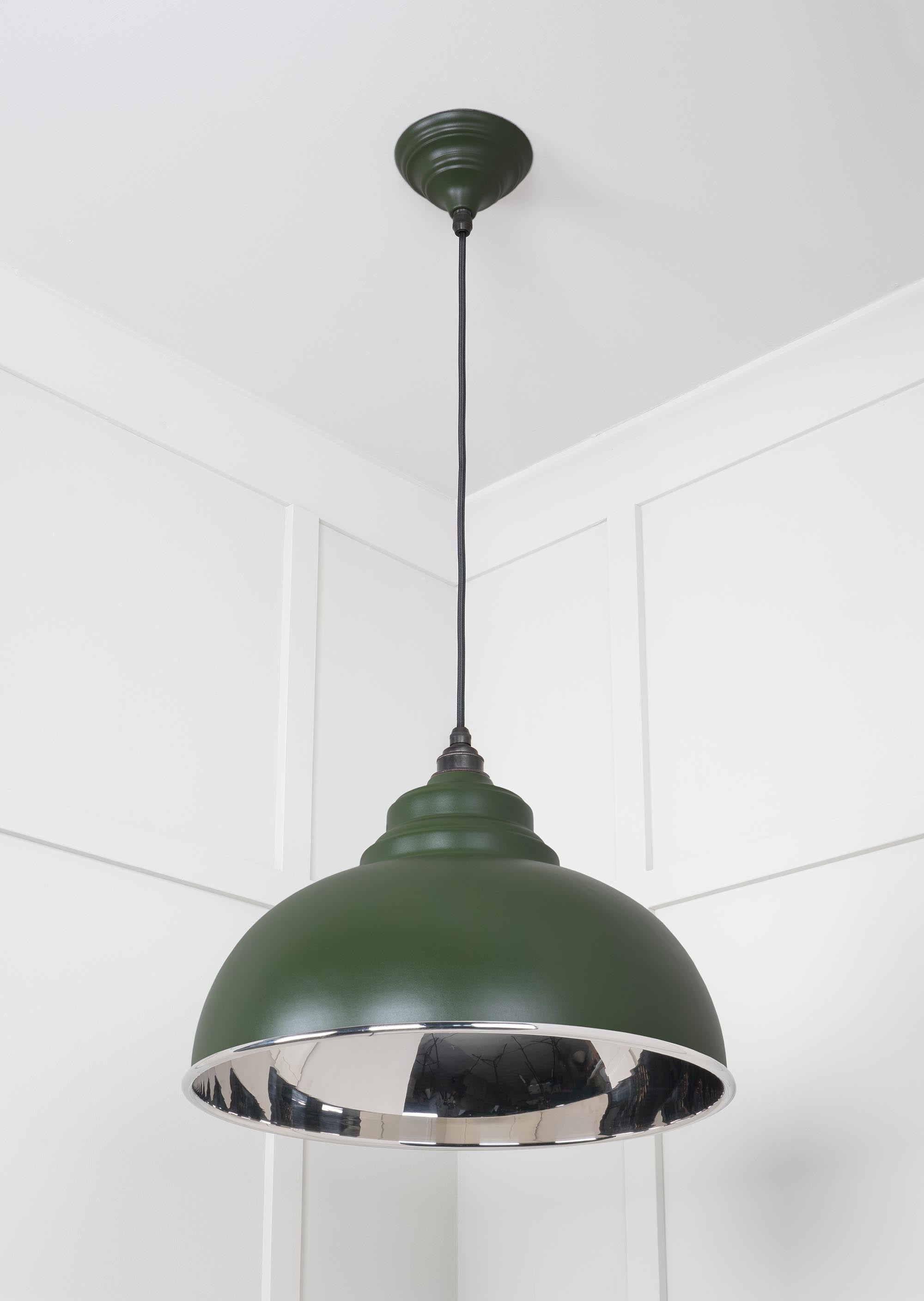 Smooth Nickel Harborne Pendant Light  Heath, Underside.
