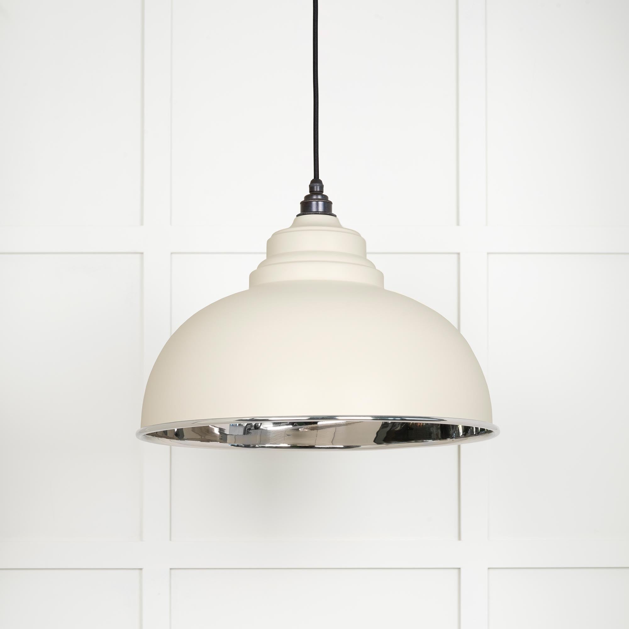 Smooth Nickel Harborne Pendant Light  Teasel, Front Side.
