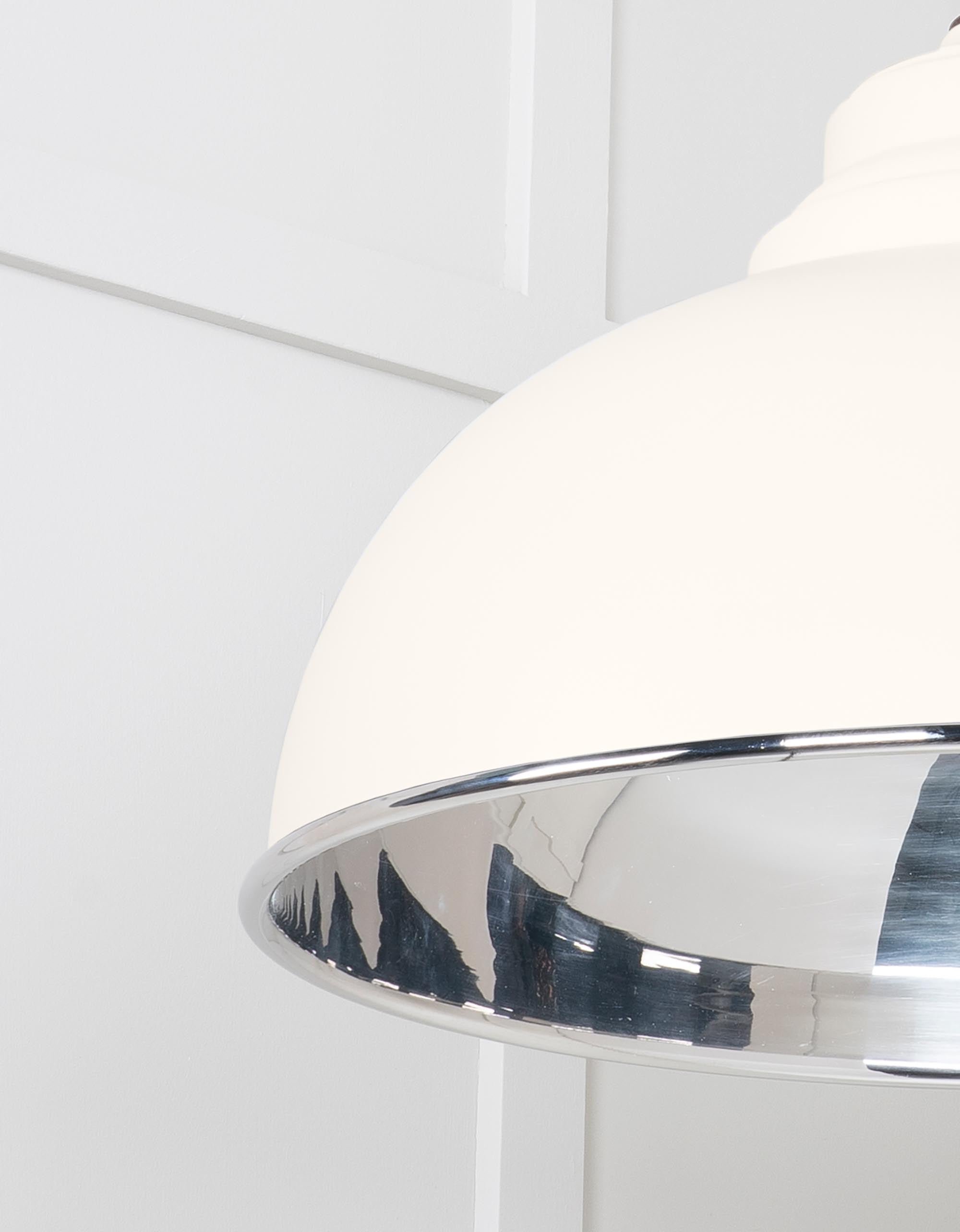 Smooth Nickel Harborne Pendant Light  Teasel, Detailed close up view of pendant.