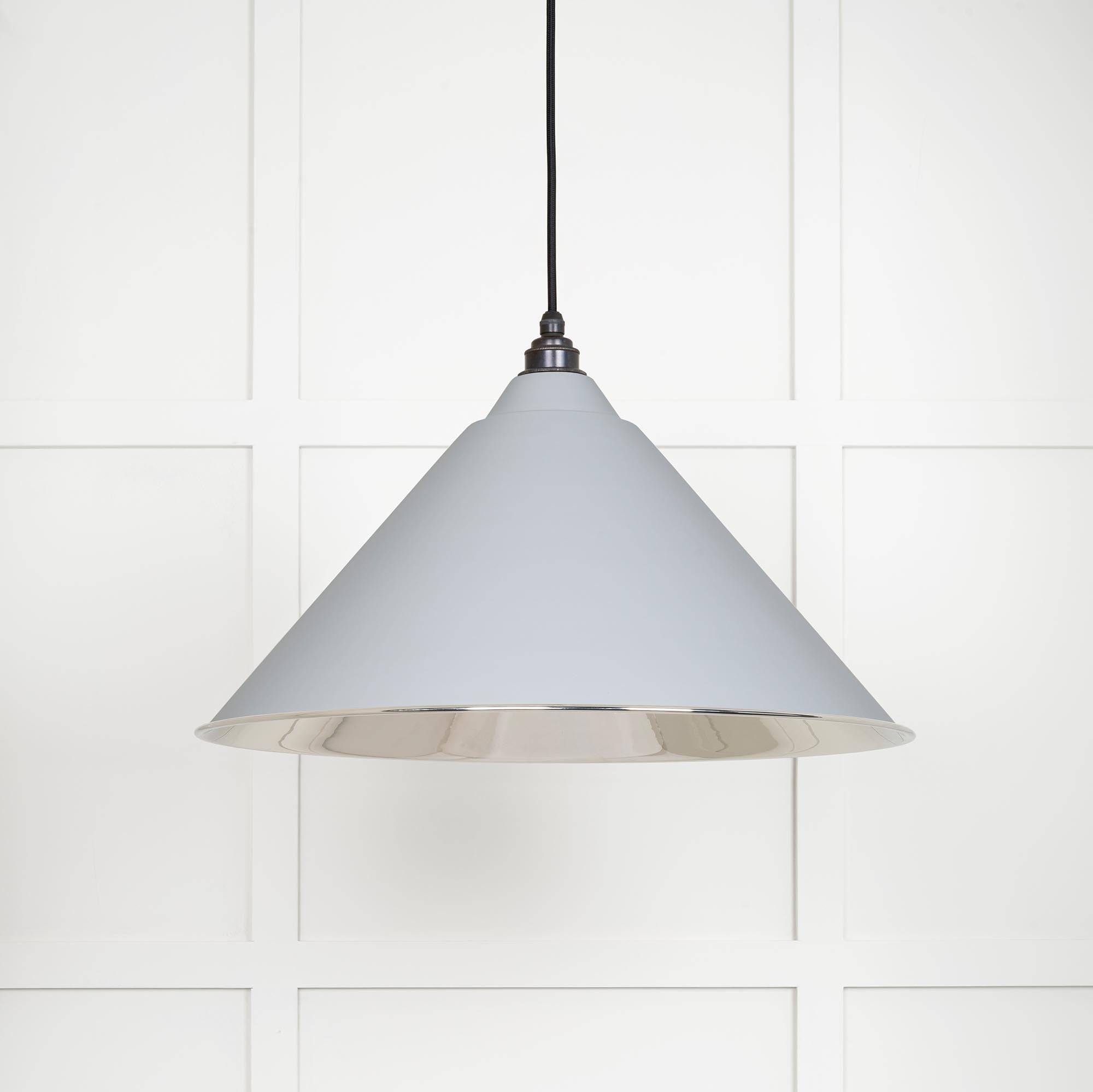 Smooth Nickel Hockley Pendant Light  Birch, Front Side.