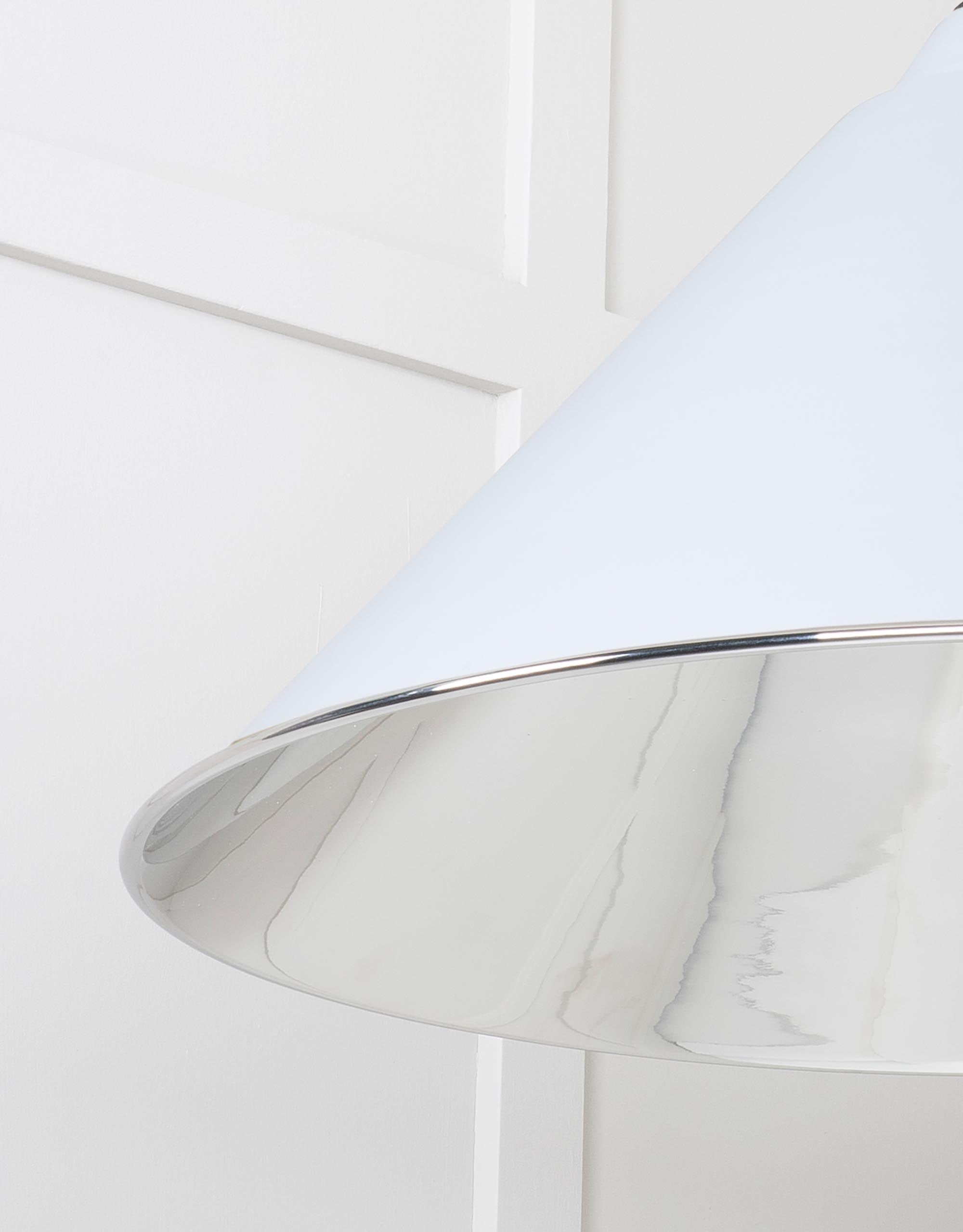 Smooth Nickel Hockley Pendant Light  Birch, Detailed close up view of pendant.