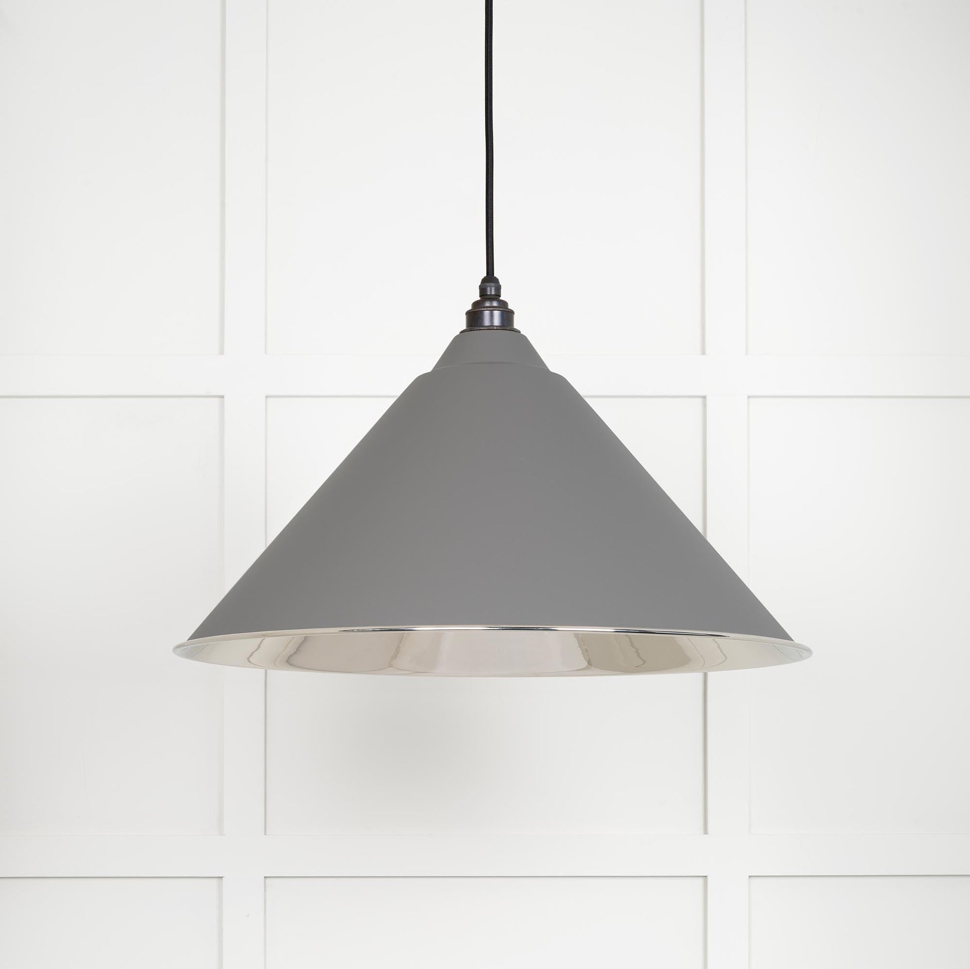 Smooth Nickel Hockley Pendant Light  Bluff, Front Side.