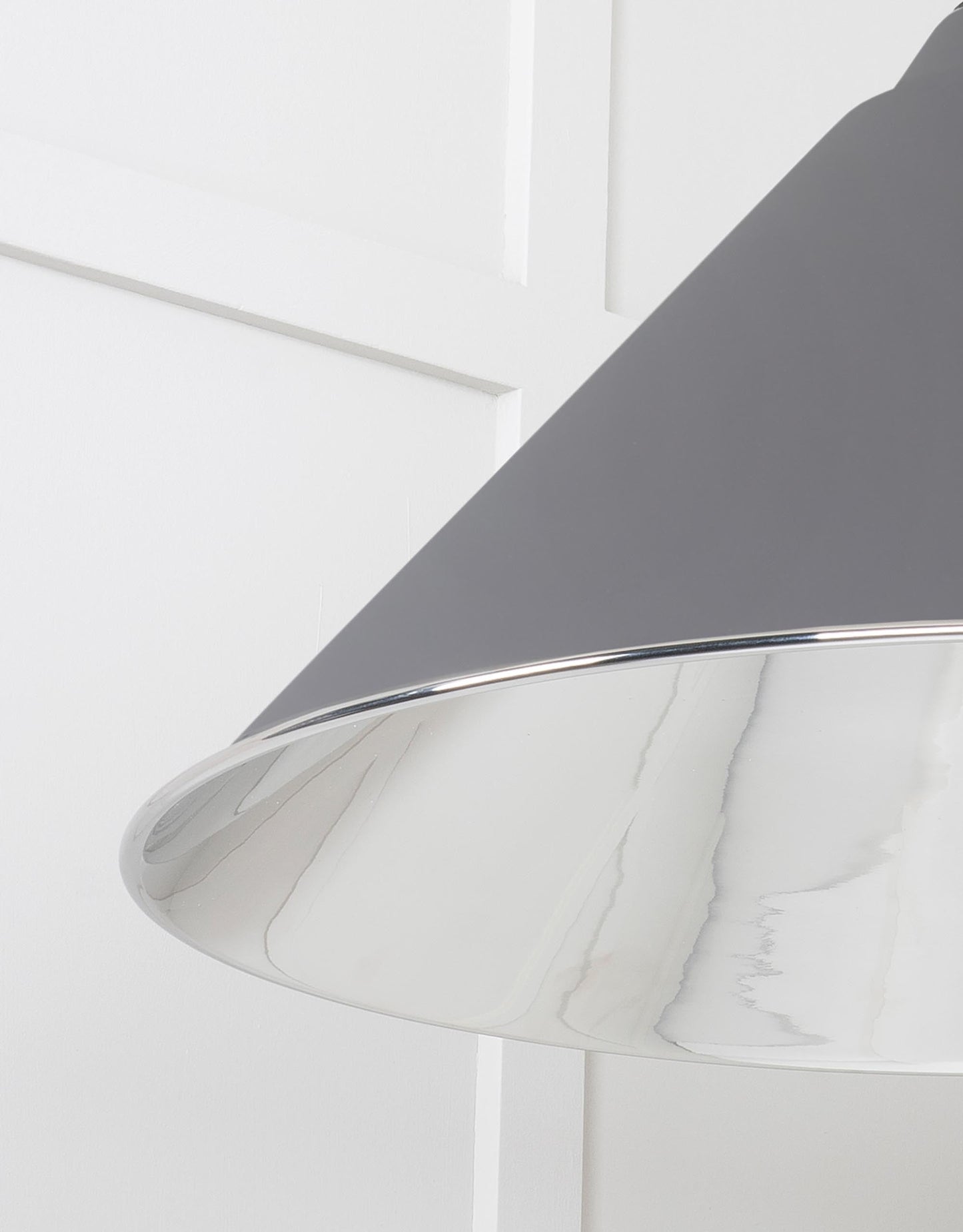 Smooth Nickel Hockley Pendant Light  Bluff, Detailed close up view of pendant.