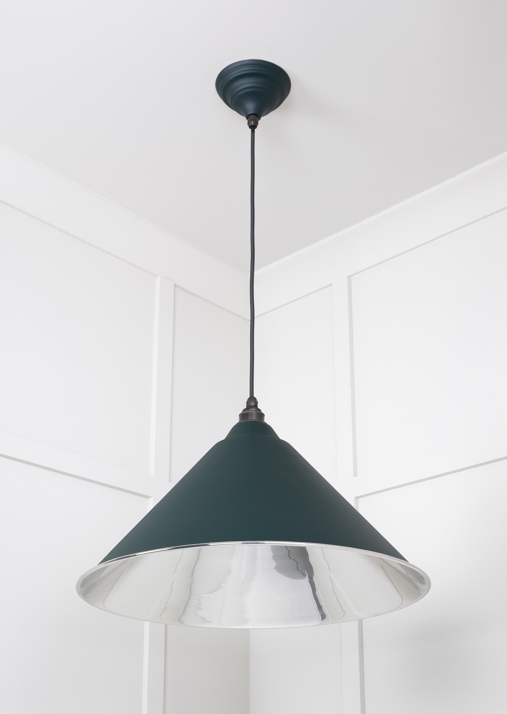 Smooth Nickel Hockley Pendant Light  Dingle, Underside.