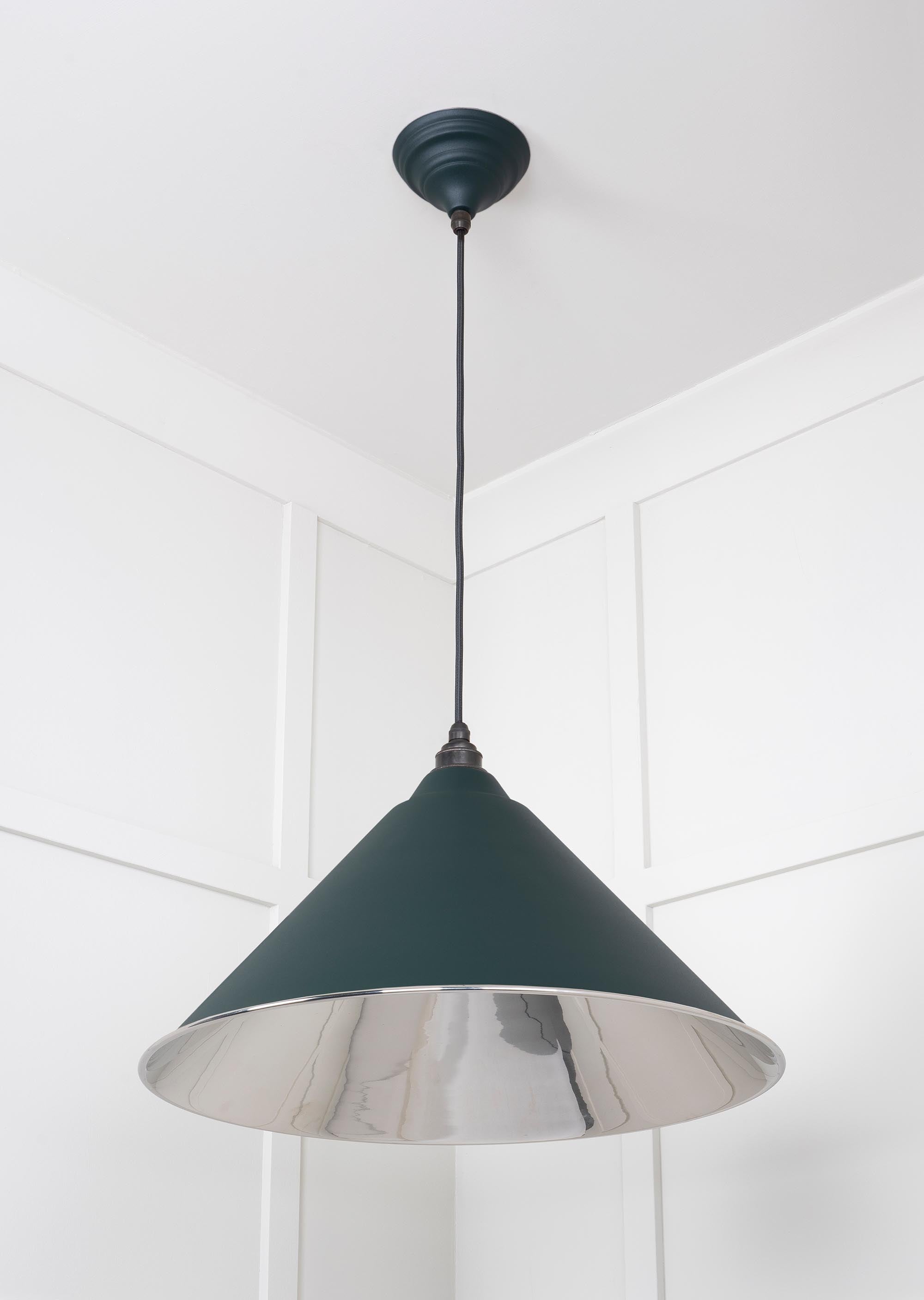 Smooth Nickel Hockley Pendant Light  Dingle, Underside.