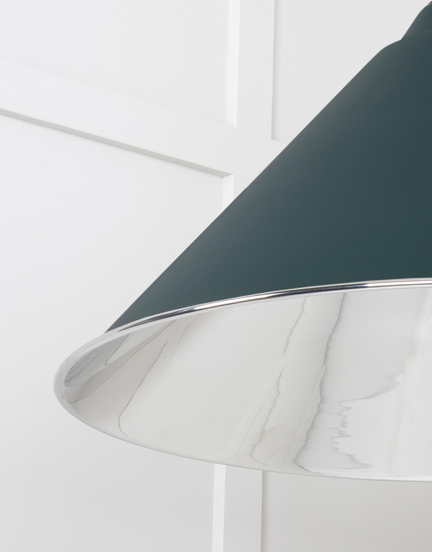 Smooth Nickel Hockley Pendant Light  Dingle, Detailed close up view of pendant.