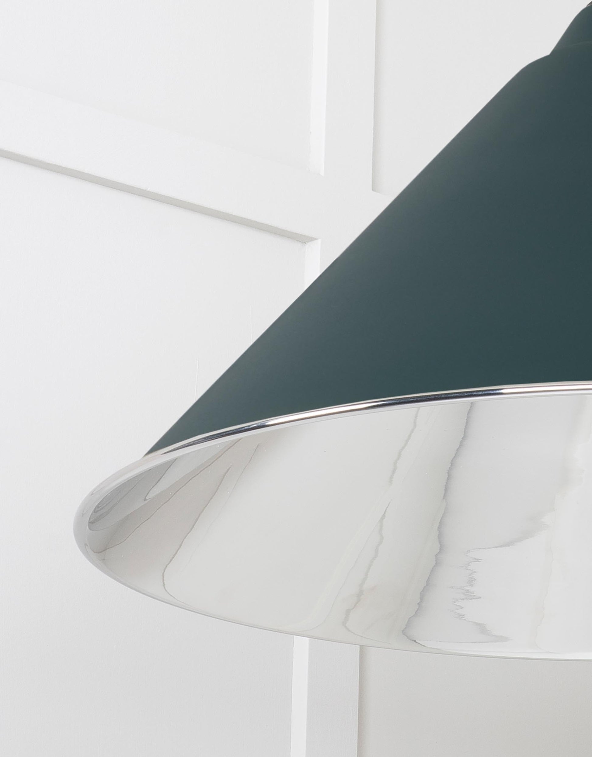 Smooth Nickel Hockley Pendant Light  Dingle, Detailed close up view of pendant.