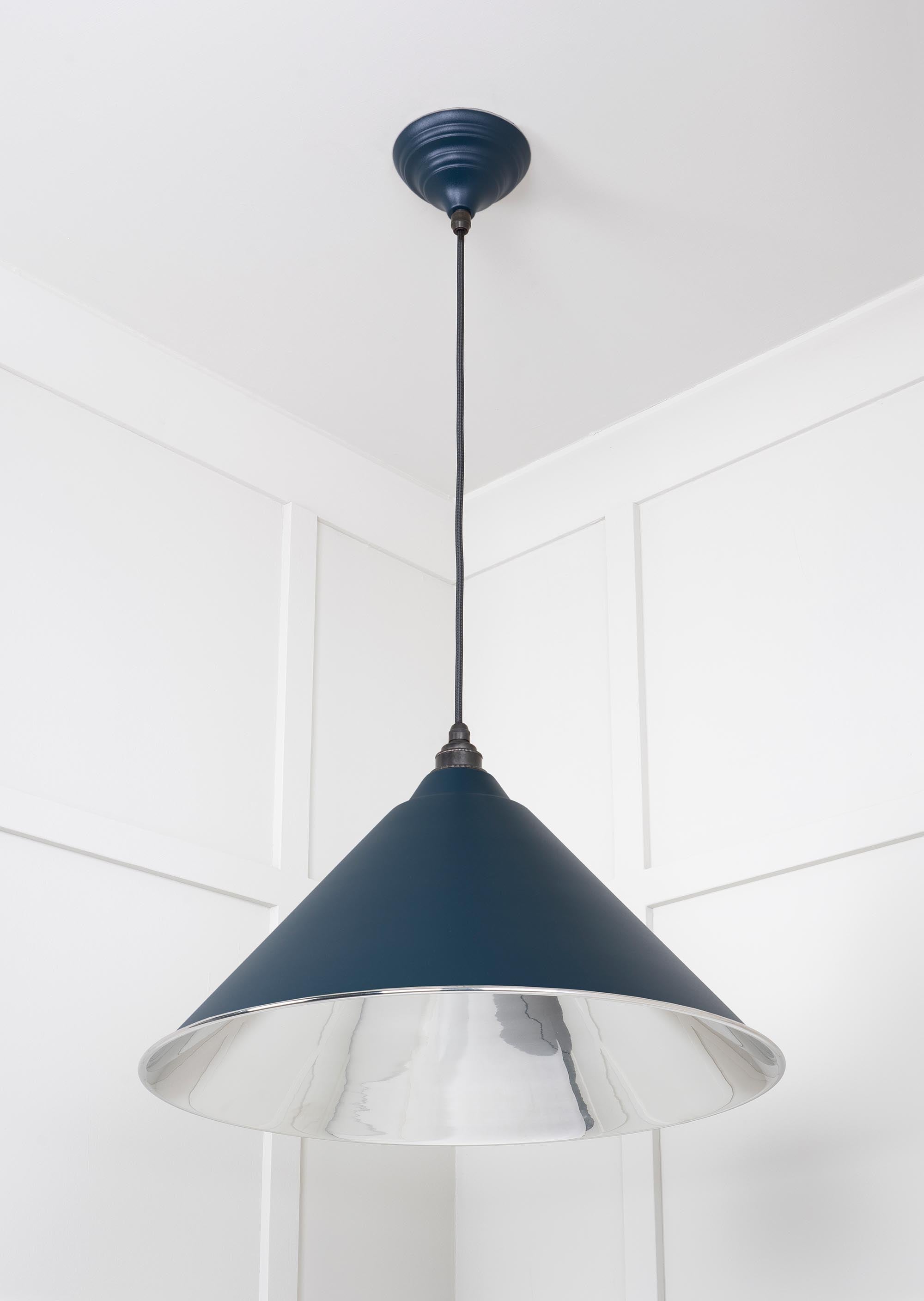 Smooth Nickel Hockley Pendant Light  Dusk, Underside.