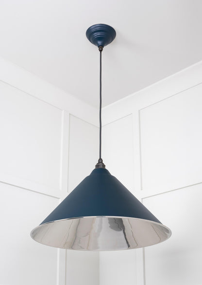 Smooth Nickel Hockley Pendant Light  Dusk, Underside.