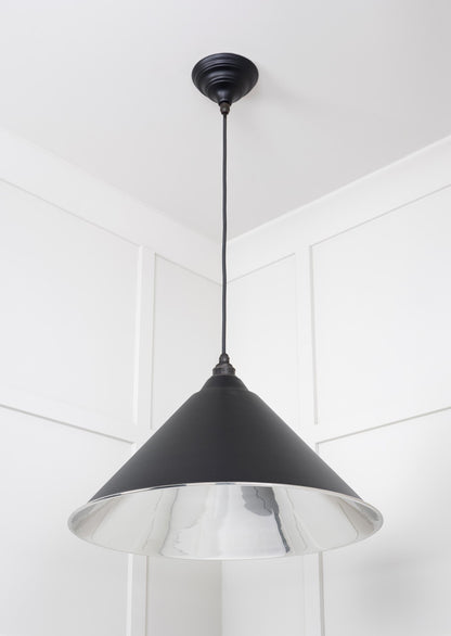 Smooth Nickel Hockley Pendant Light  Elan Black, Underside.
