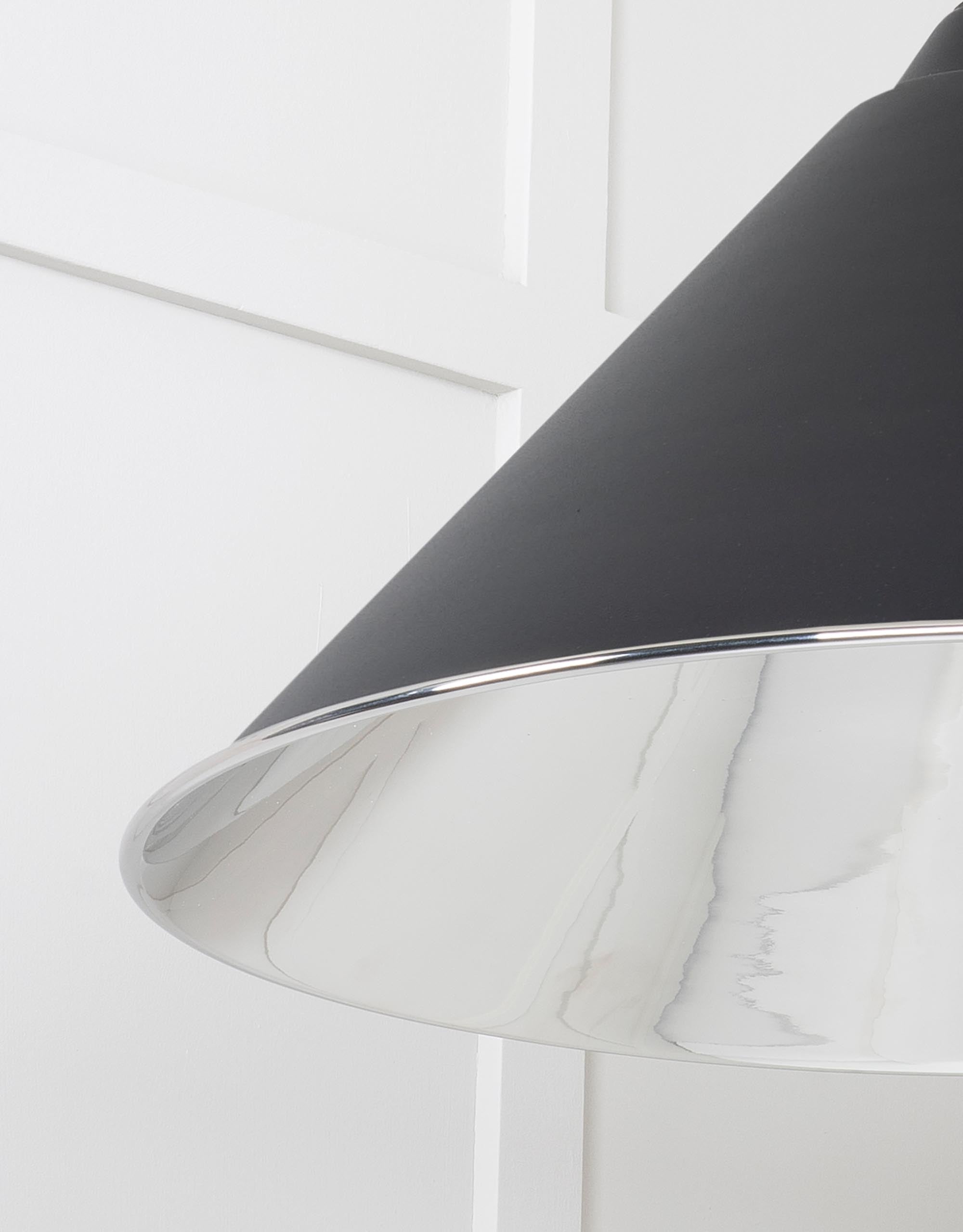Smooth Nickel Hockley Pendant Light  Elan Black, Detailed close up view of pendant.