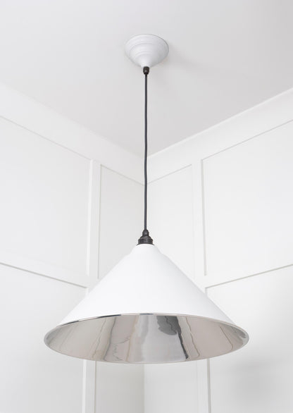 Smooth Nickel Hockley Pendant Light  Flock, Underside.