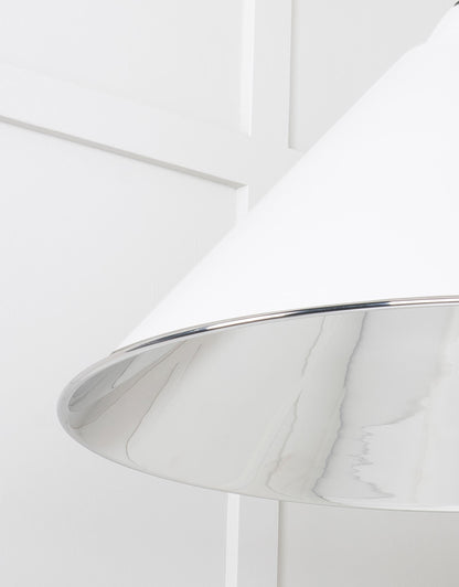 Smooth Nickel Hockley Pendant Light  Flock, Detailed close up view of pendant.