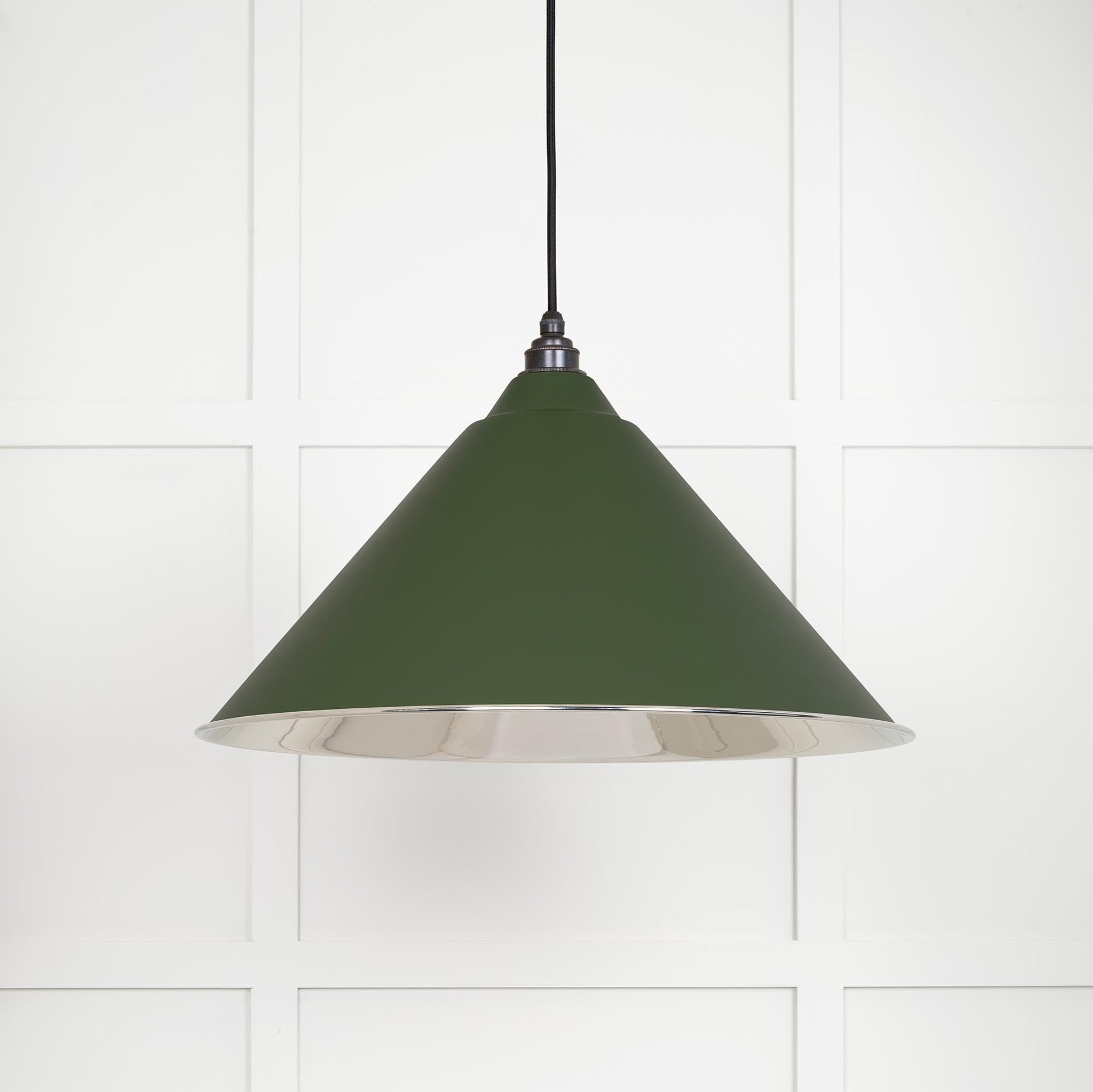 Smooth Nickel Hockley Pendant Light  Heath, Front Side.