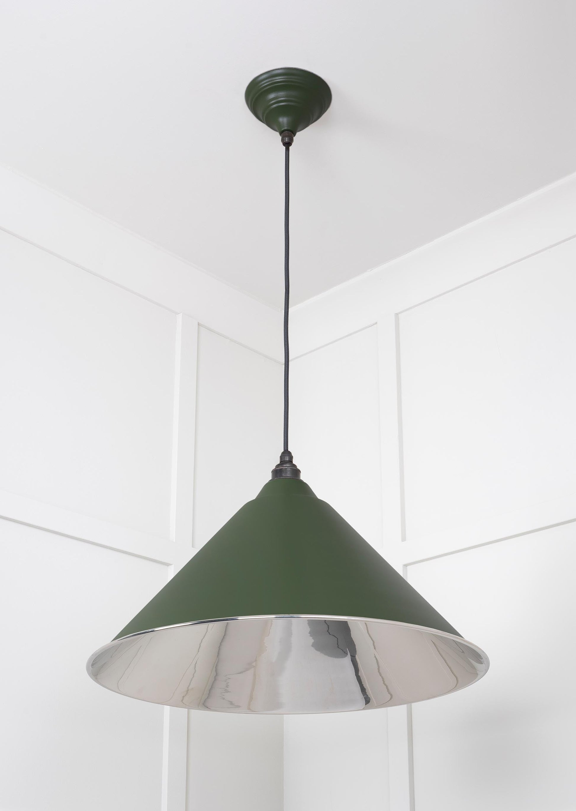 Smooth Nickel Hockley Pendant Light  Heath, Underside.