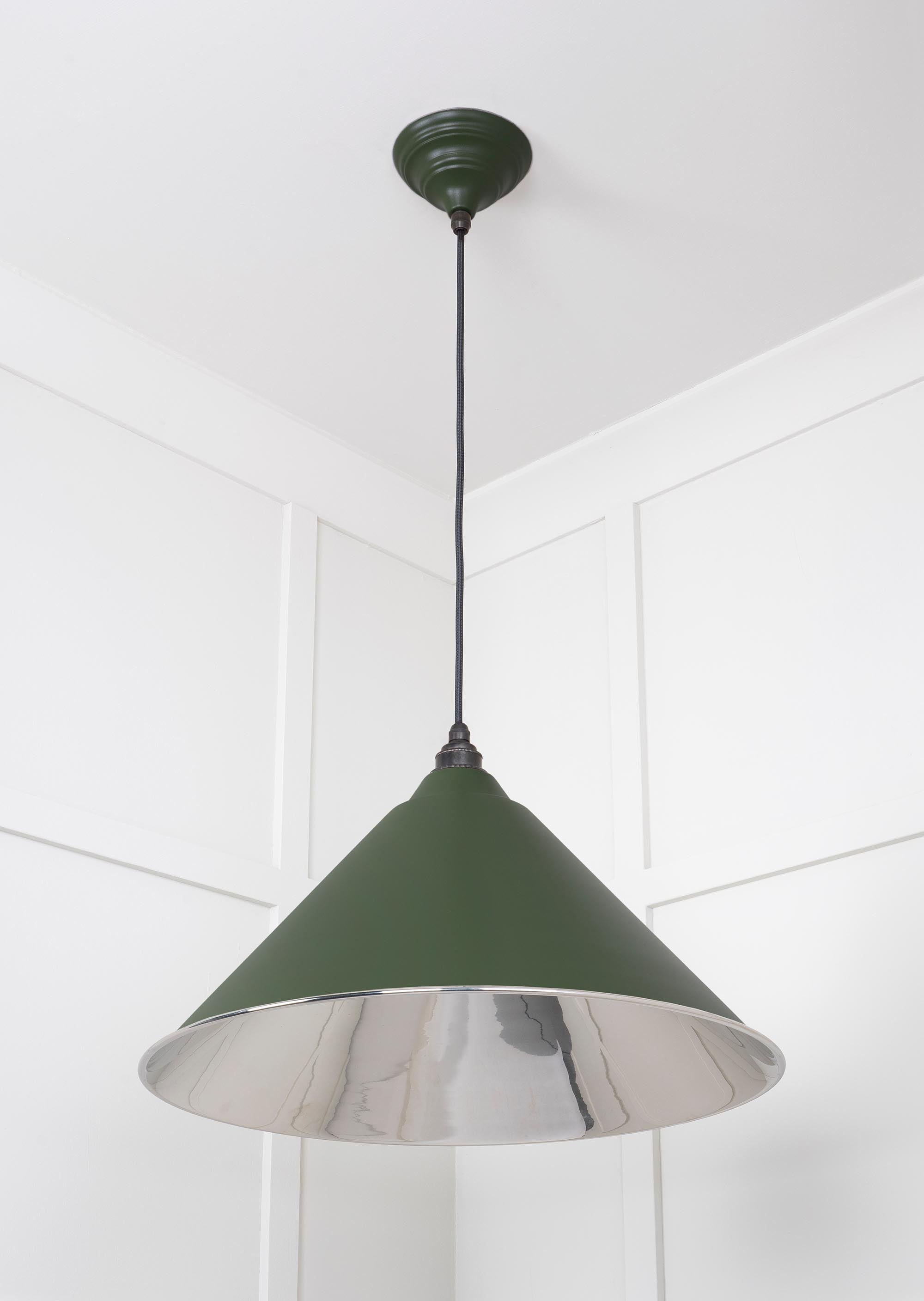 Smooth Nickel Hockley Pendant Light  Heath, Underside.
