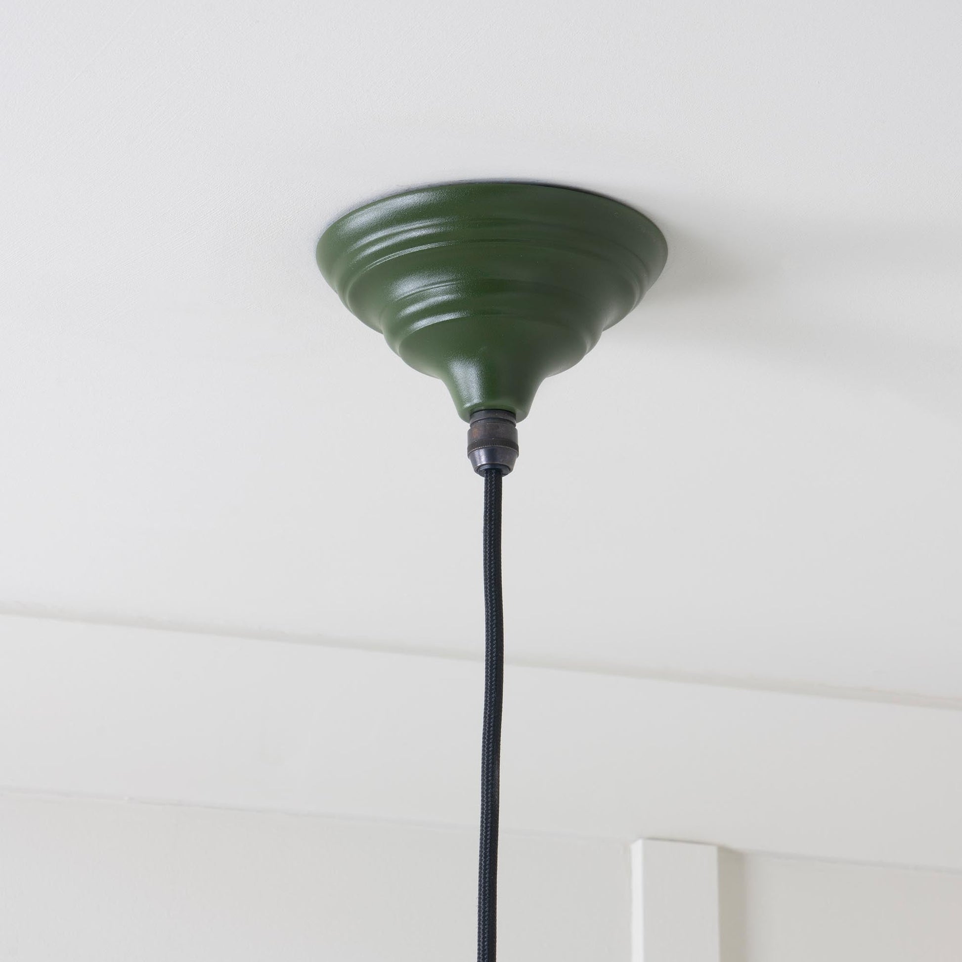 Smooth Nickel Hockley Pendant Light  Heath, close up view of fitting and cable.
