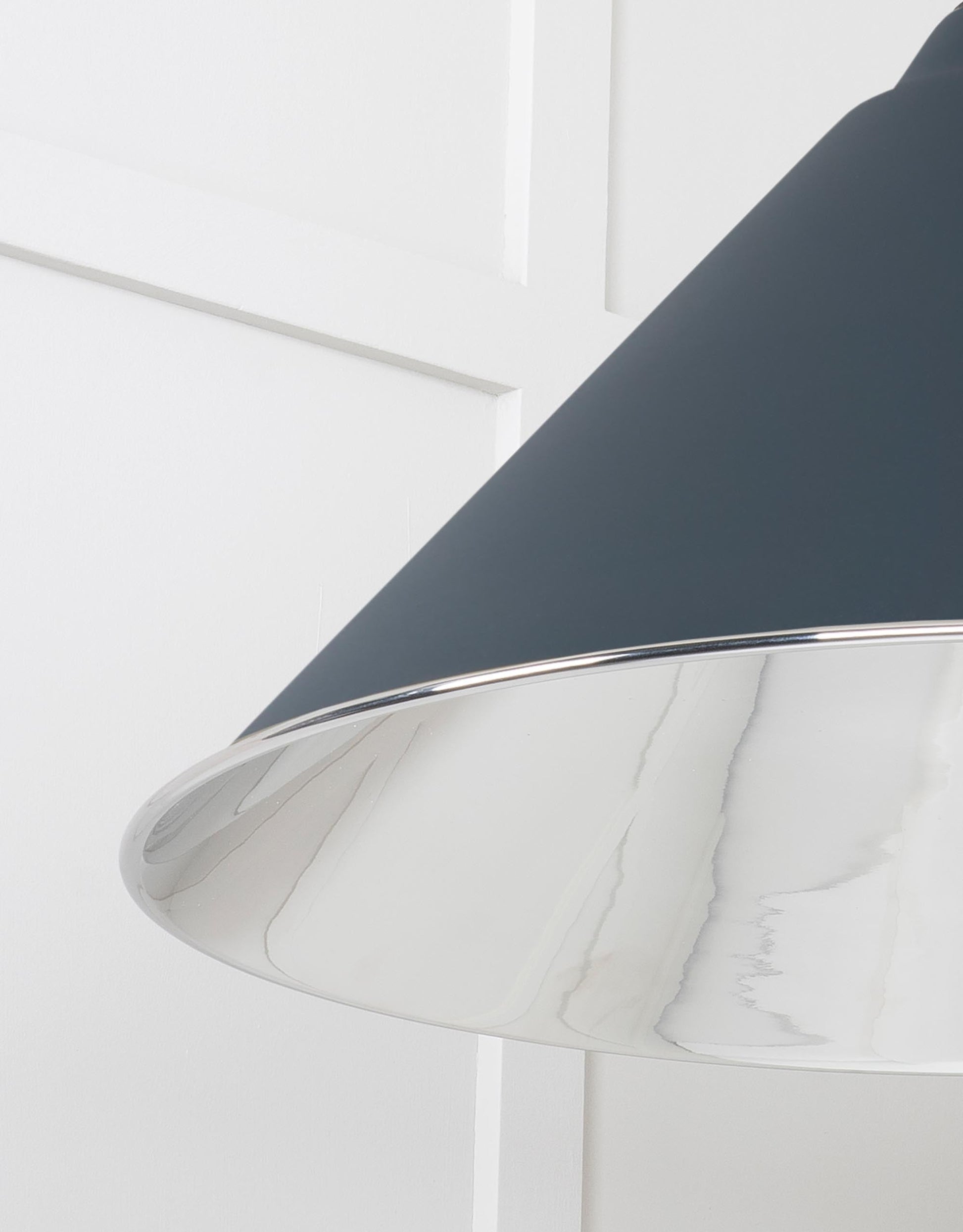 Smooth Nickel Hockley Pendant Light  Soot, Detailed close up view of pendant.