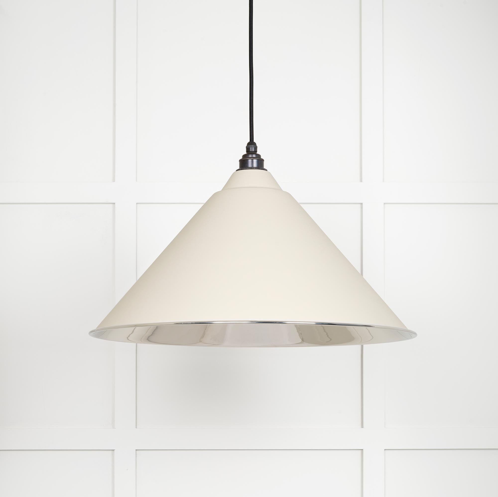 Smooth Nickel Hockley Pendant Light  Teasel, Front Side.