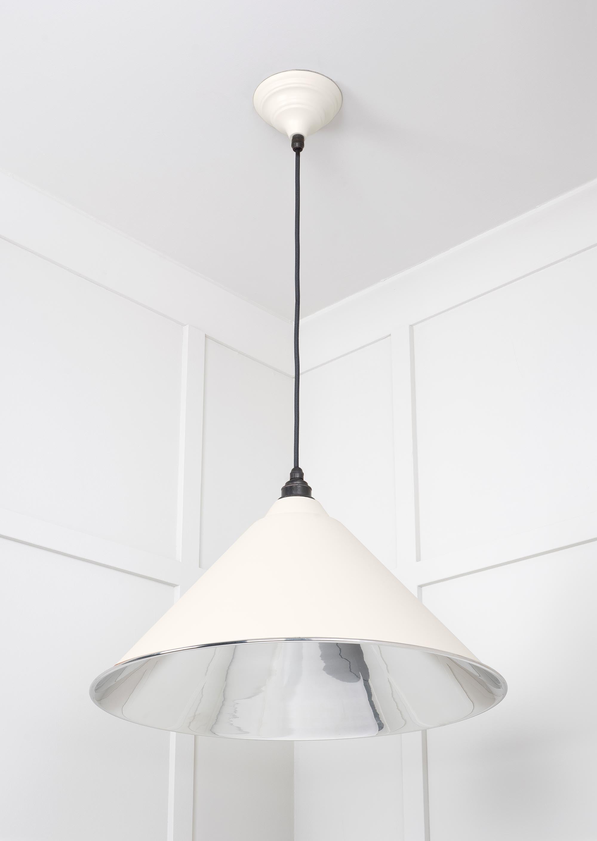 Smooth Nickel Hockley Pendant Light  Teasel, Underside.