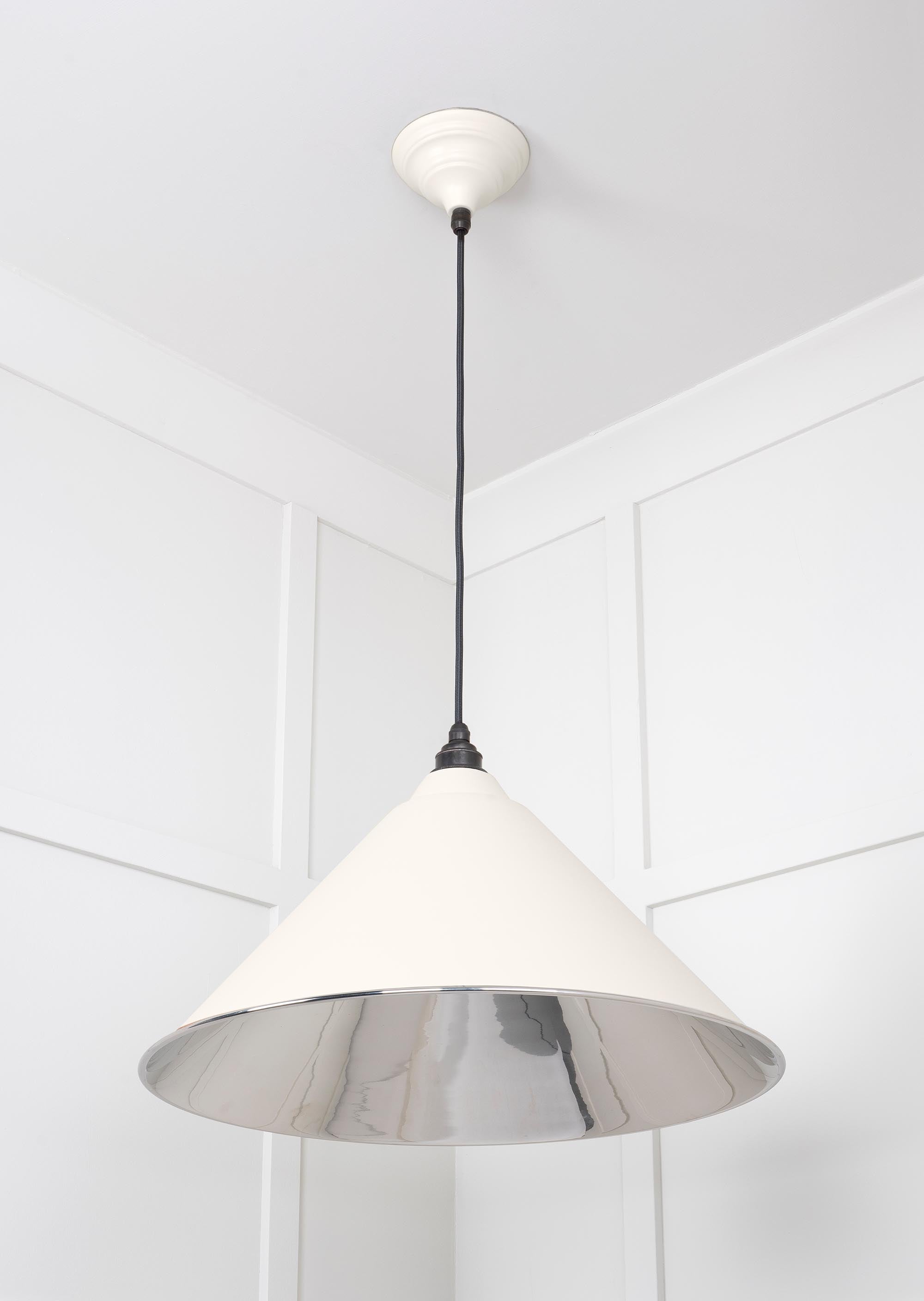 Smooth Nickel Hockley Pendant Light  Teasel, Underside.