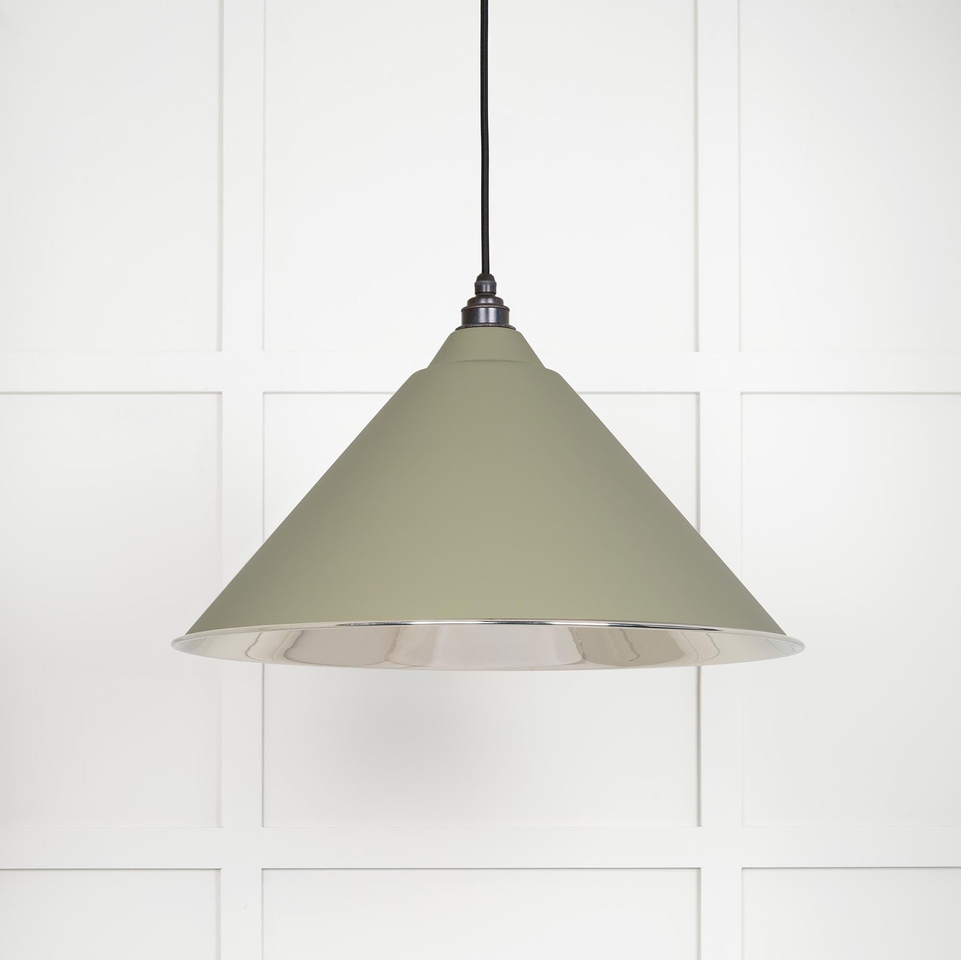 Smooth Nickel Hockley Pendant Light  Tump, Front Side.
