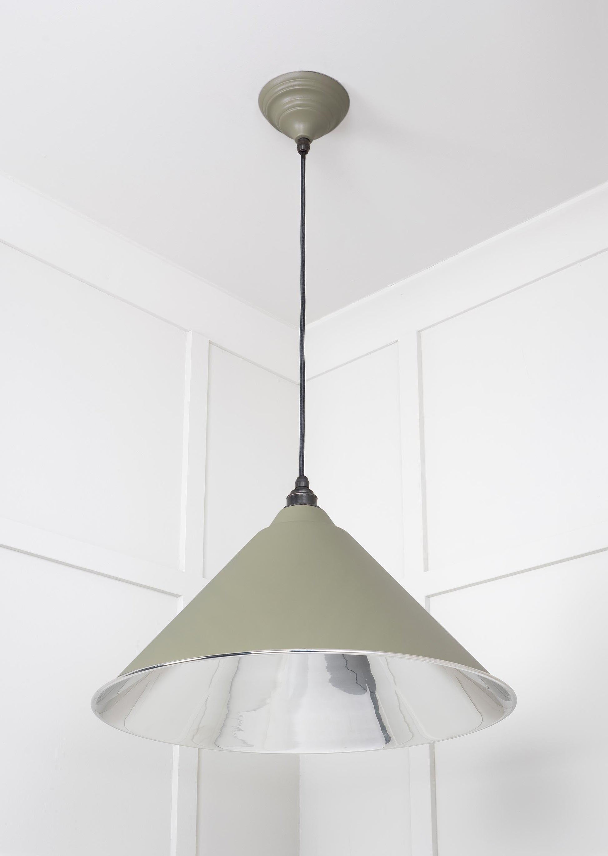 Smooth Nickel Hockley Pendant Light  Tump, Underside.