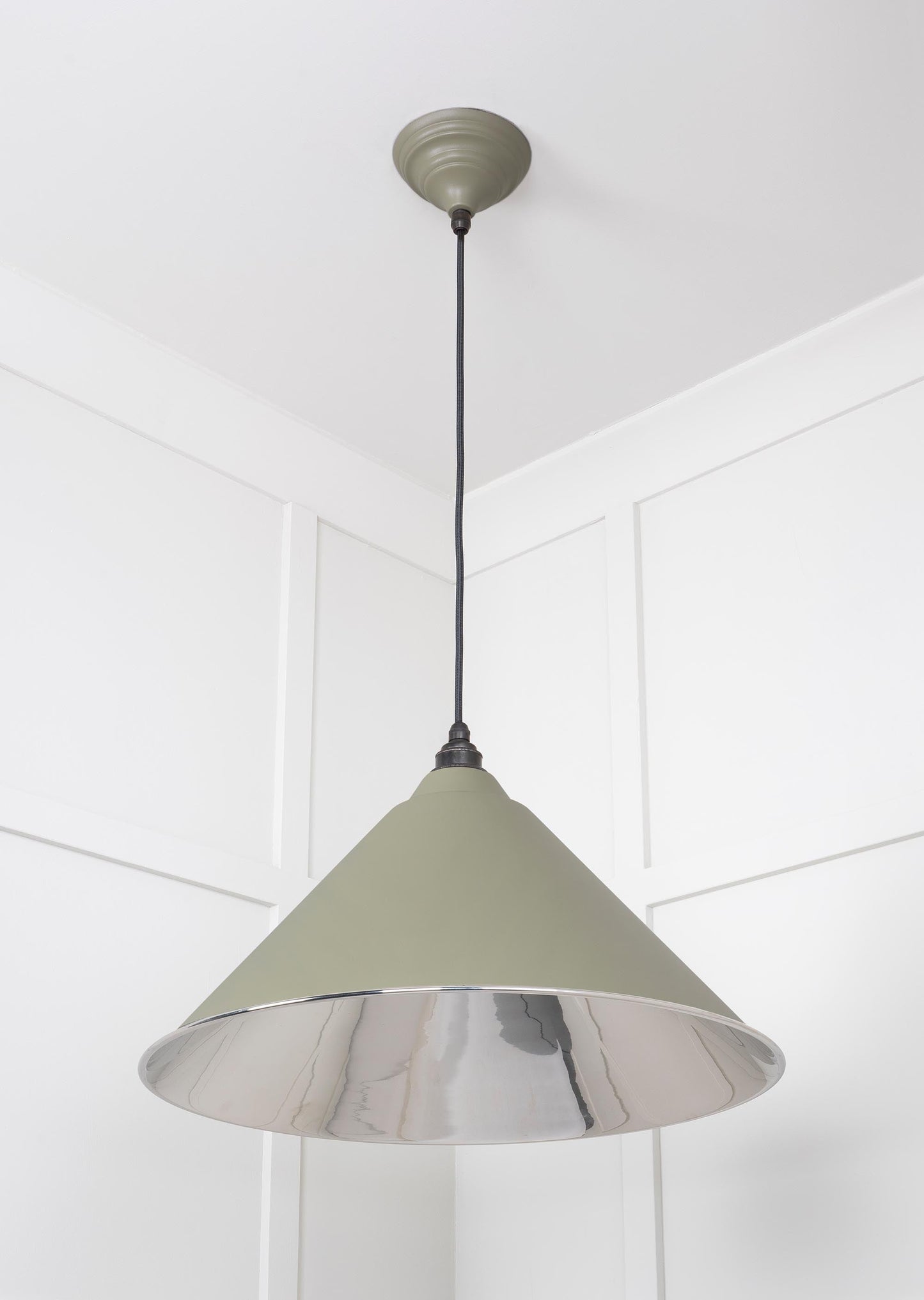 Smooth Nickel Hockley Pendant Light  Tump, Underside.
