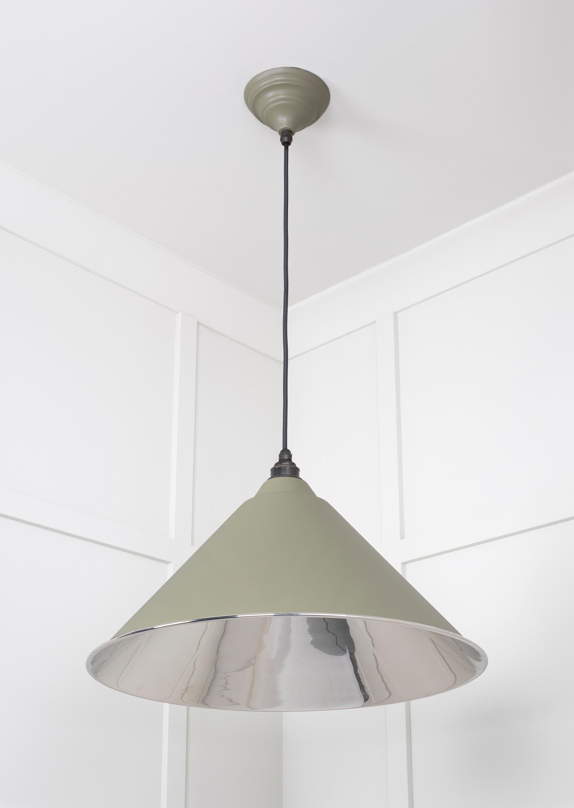 Smooth Nickel Hockley Pendant Light  Tump, Underside.