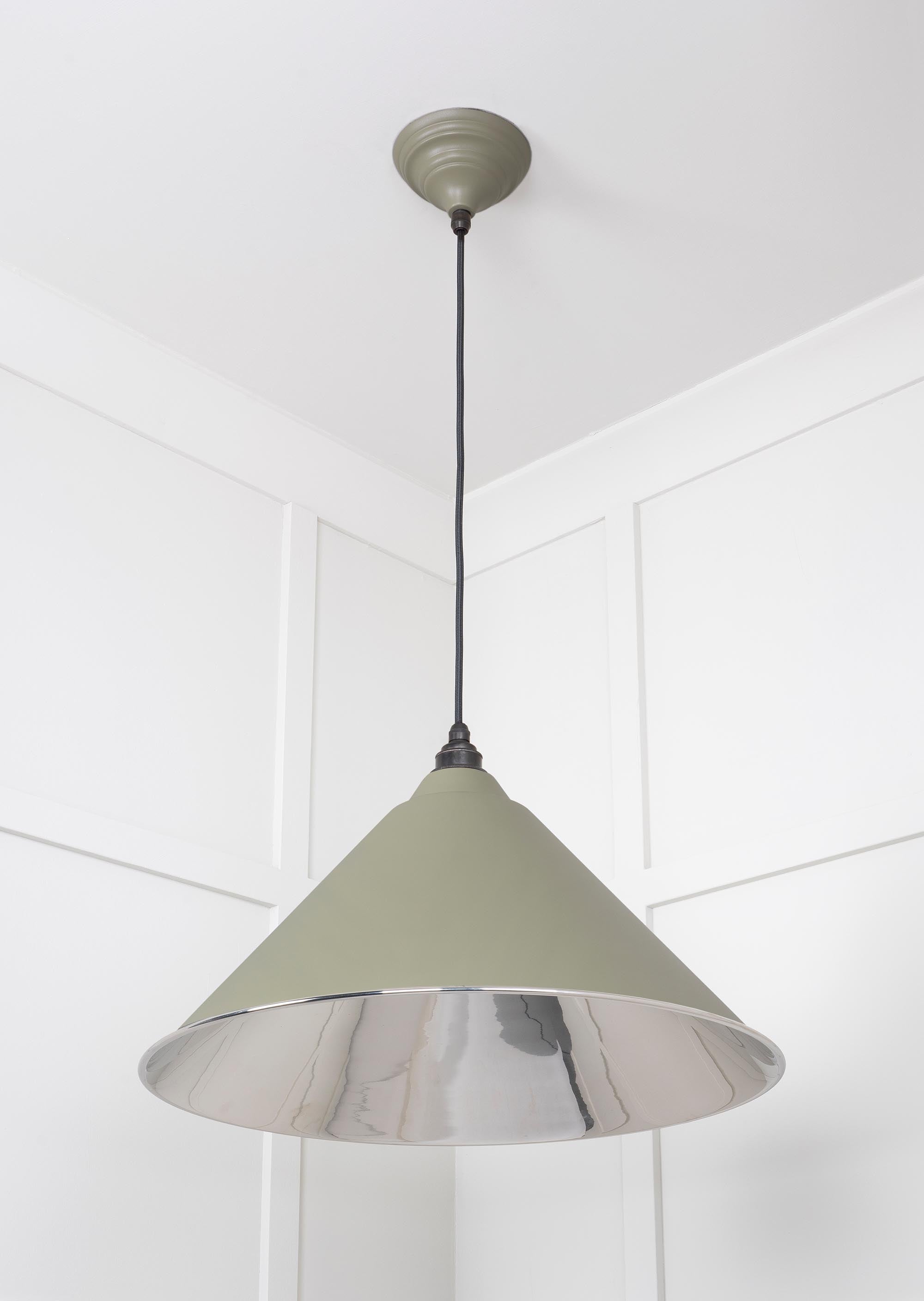 Smooth Nickel Hockley Pendant Light  Tump, Underside.