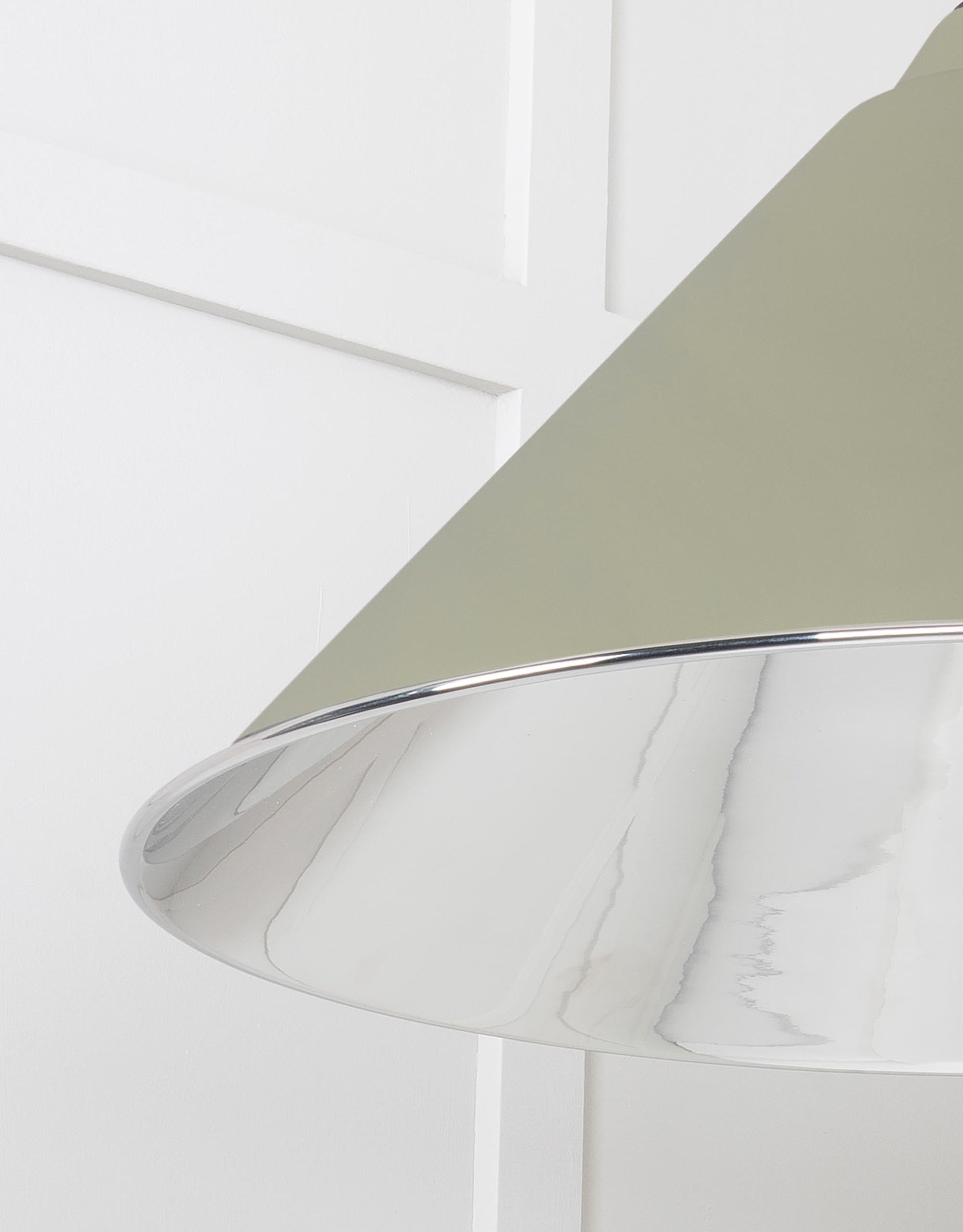 Smooth Nickel Hockley Pendant Light  Tump, Detailed close up view of pendant.