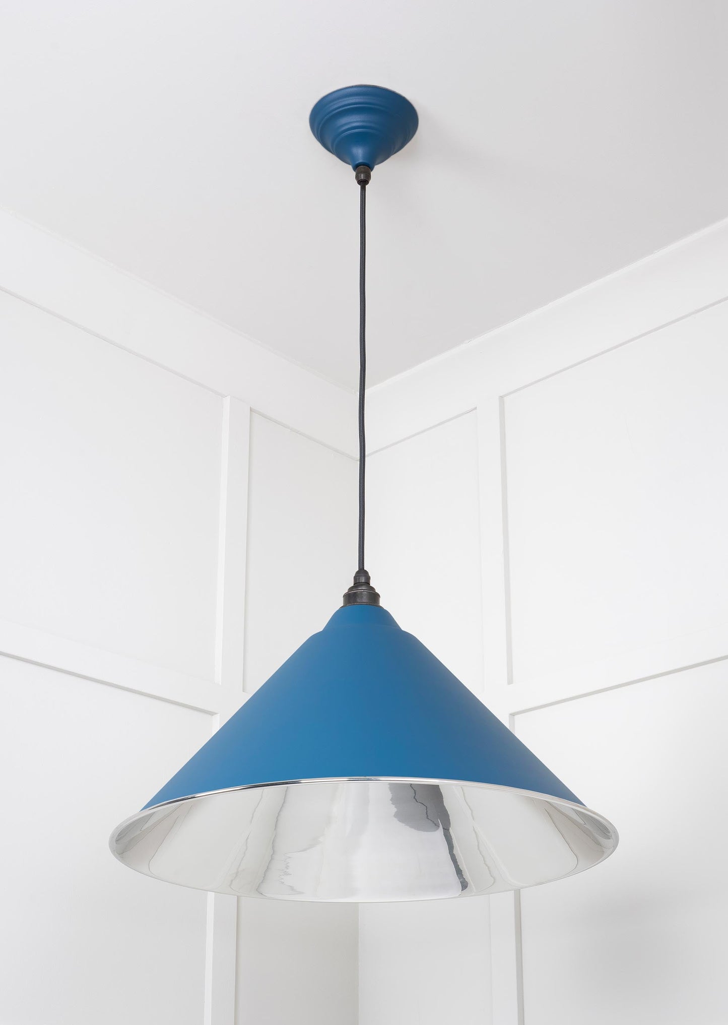 Smooth Nickel Hockley Pendant Light  Upstream, Underside.